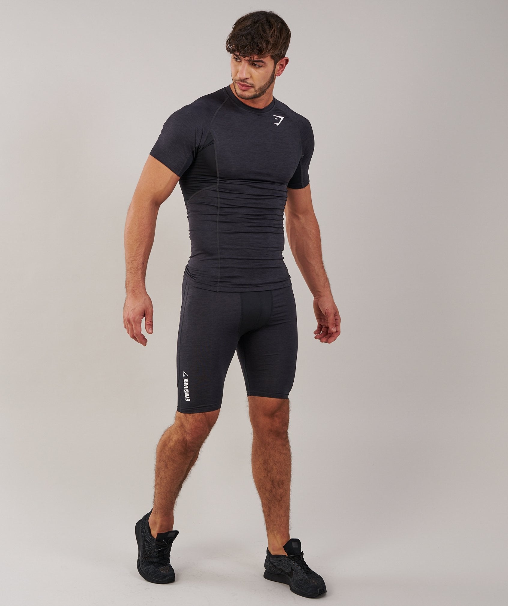 Element Baselayer Shorts in Black Marl - view 1