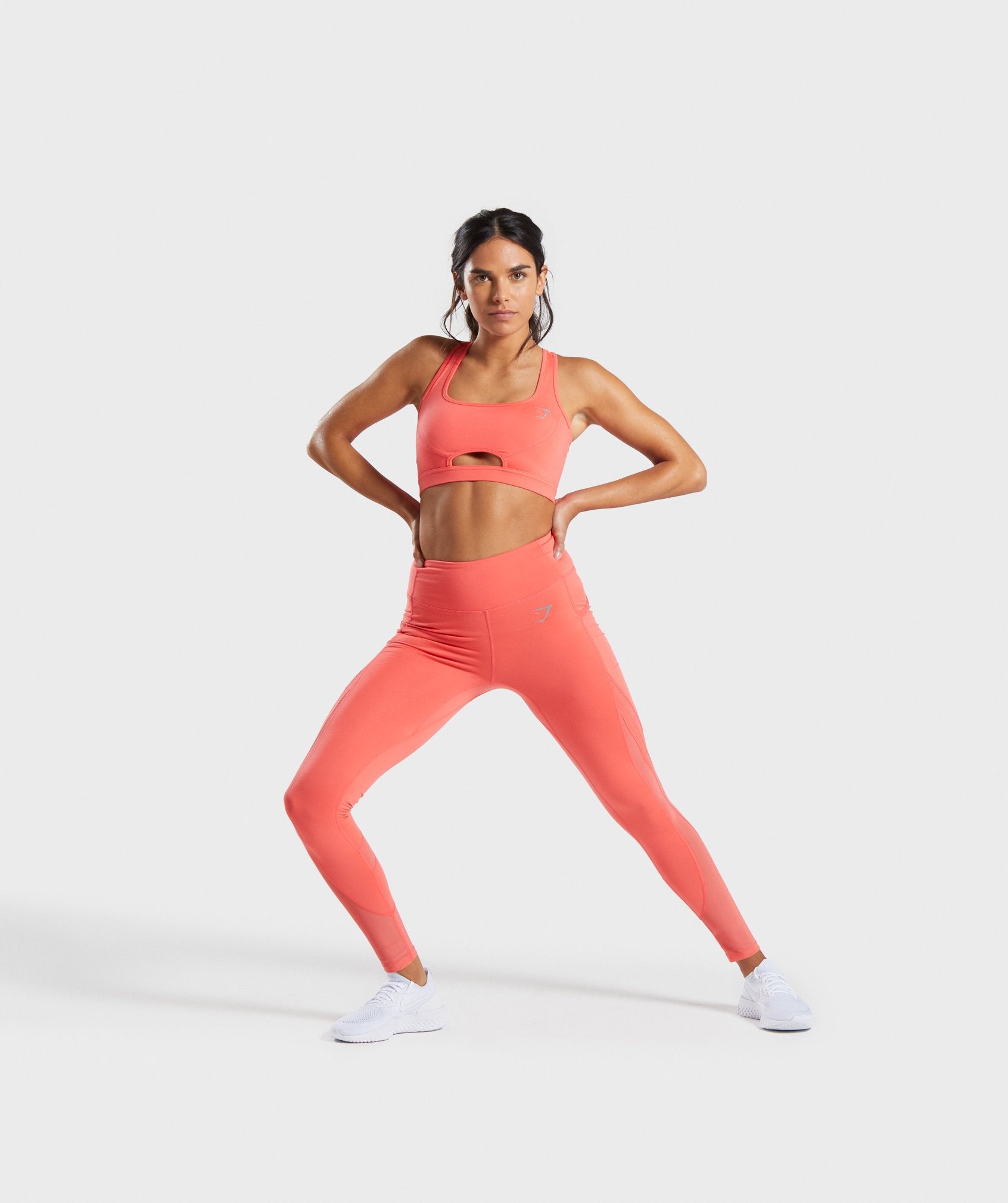 Sleek Sculpture Sports Bra in Intense Coral - view 3