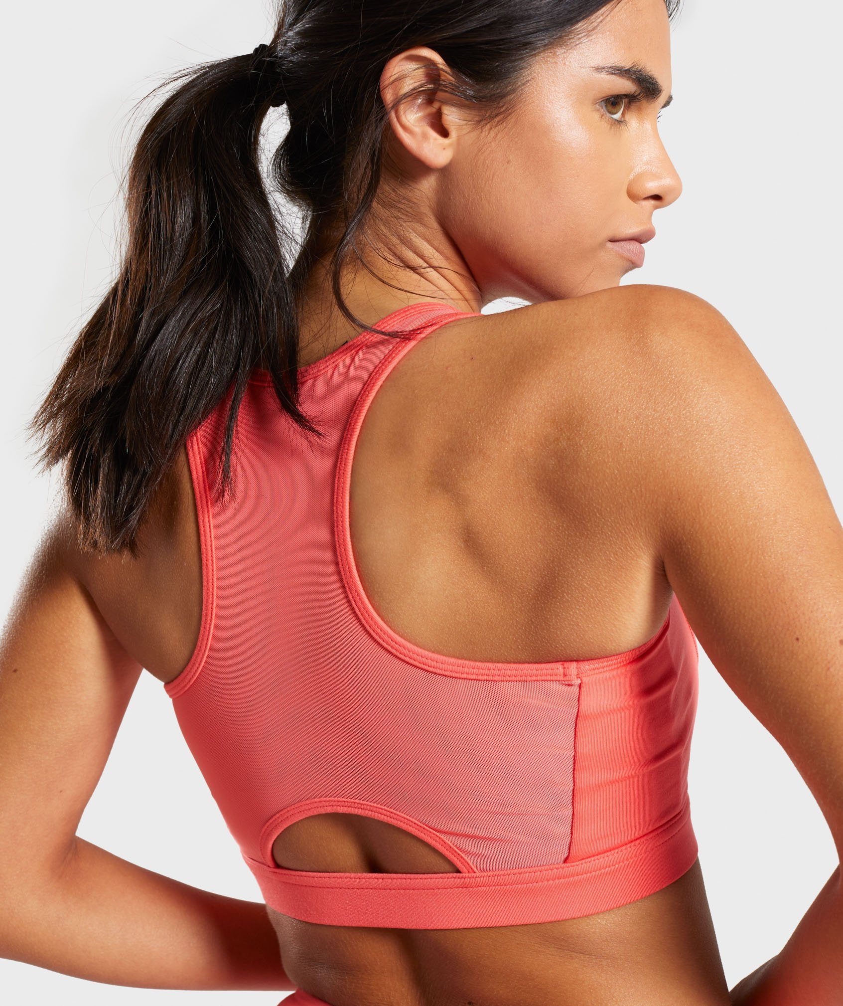 Sleek Sculpture Sports Bra in Intense Coral - view 6