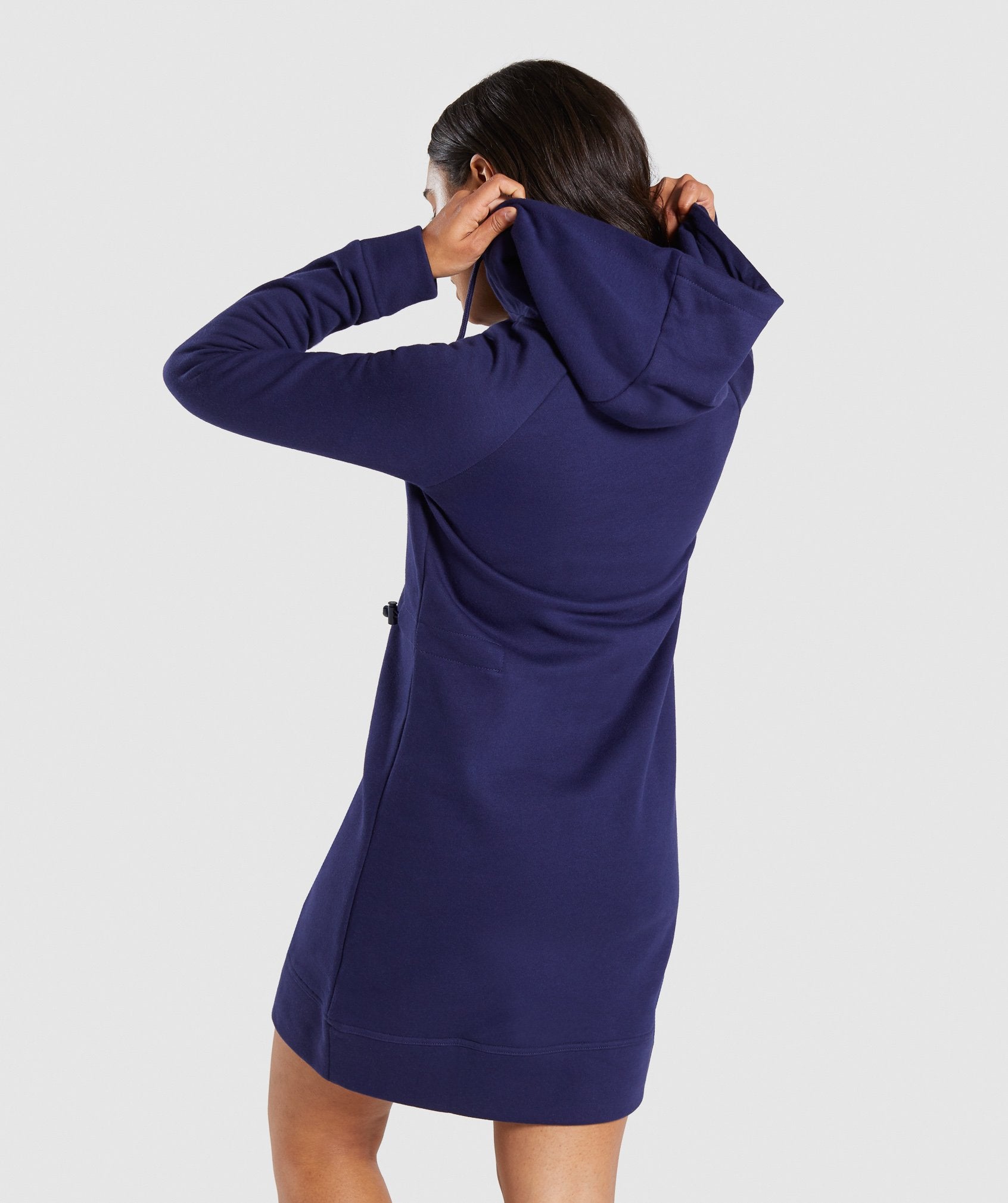 Slim Fit Hooded Dress in Evening Navy Blue - view 2