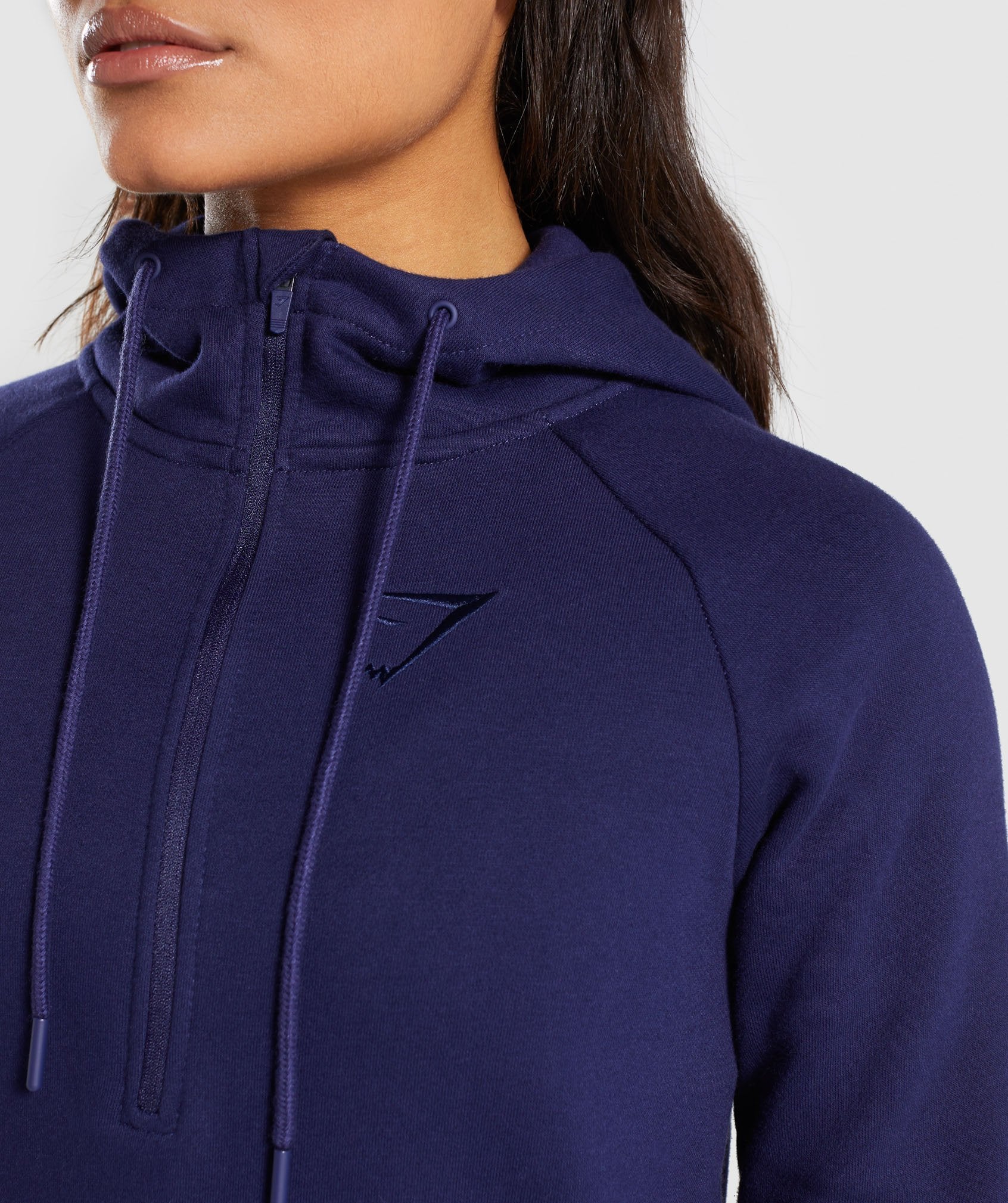 Slim Fit Hooded Dress in Evening Navy Blue - view 5