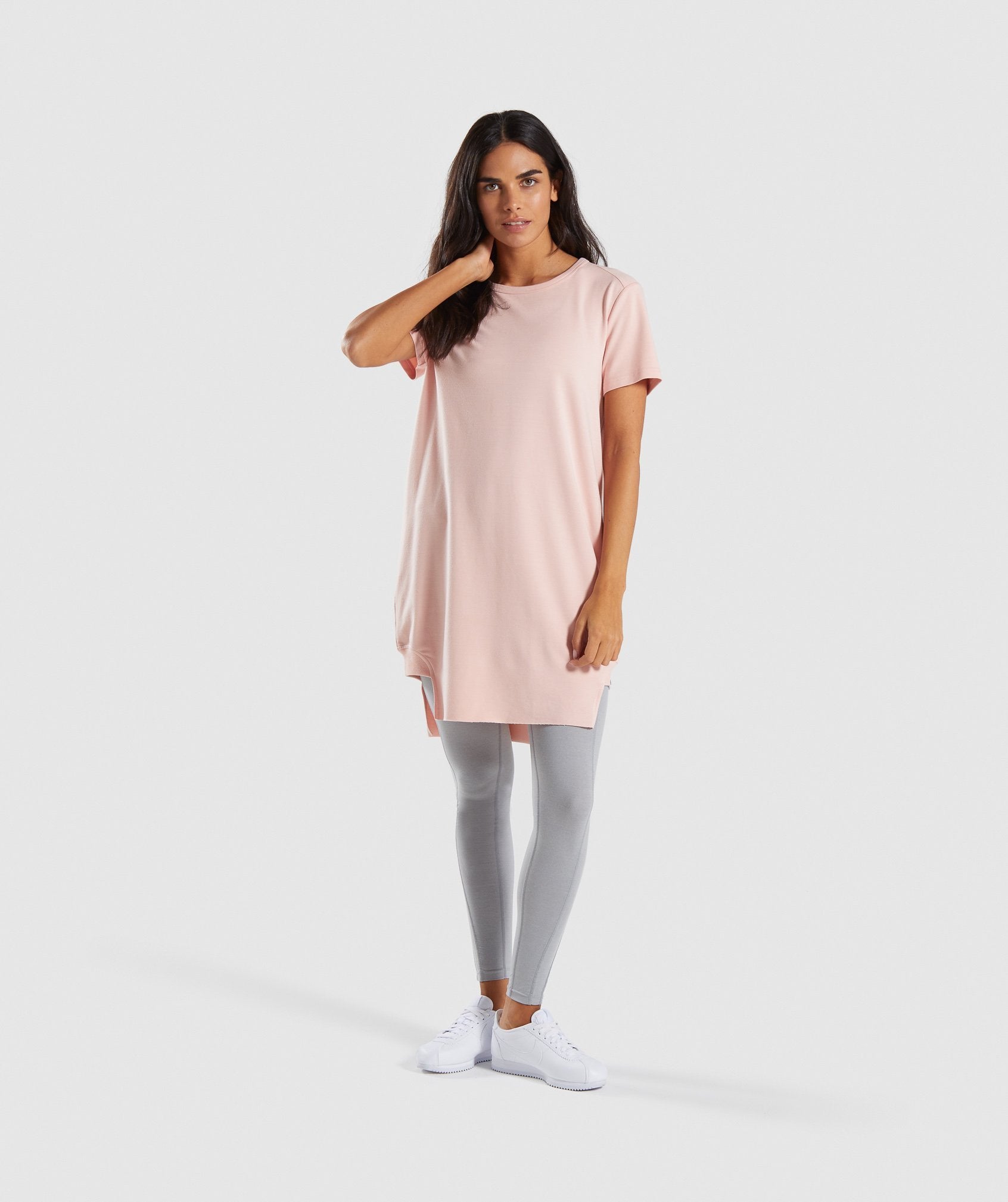Slounge Crescent T-Shirt Dress in Blush Nude - view 4