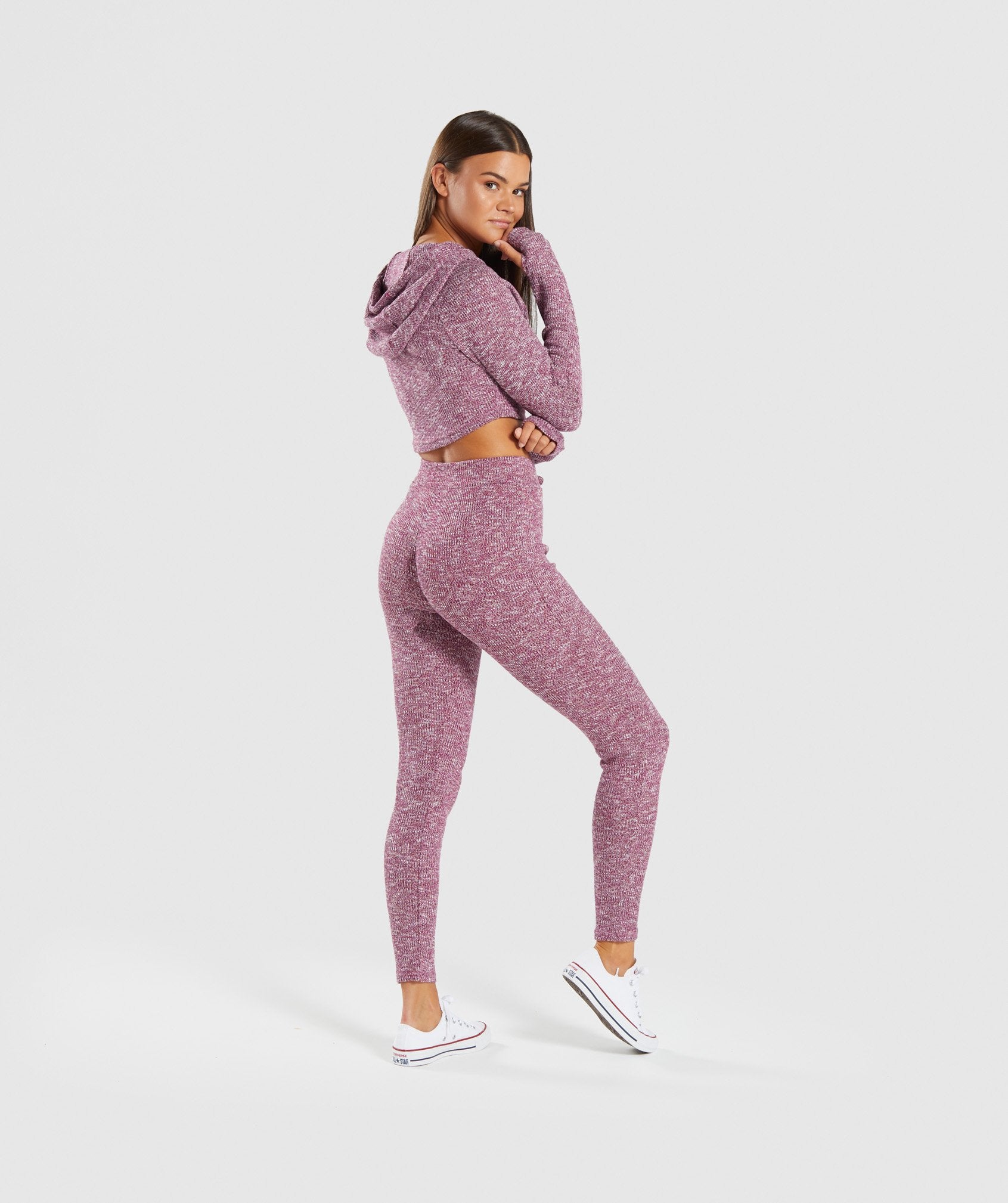 Slounge Leggings in Deep Plum Marl - view 5