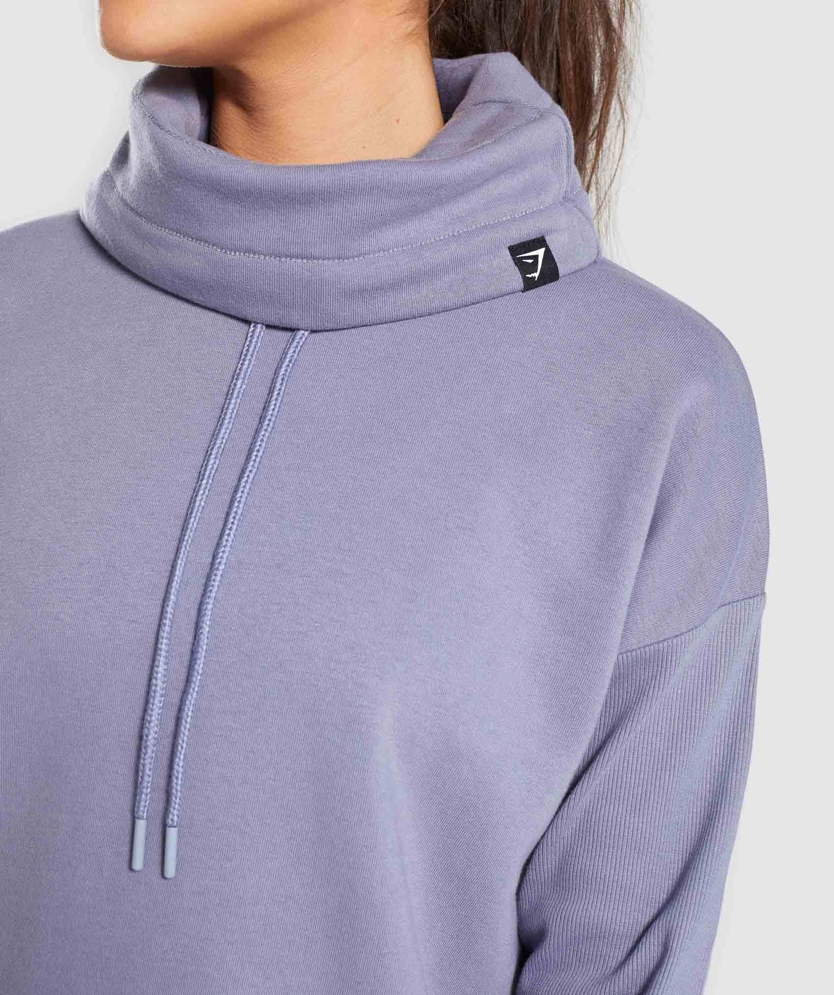 Slounge Ribbed Pullover in Steel Blue - view 6