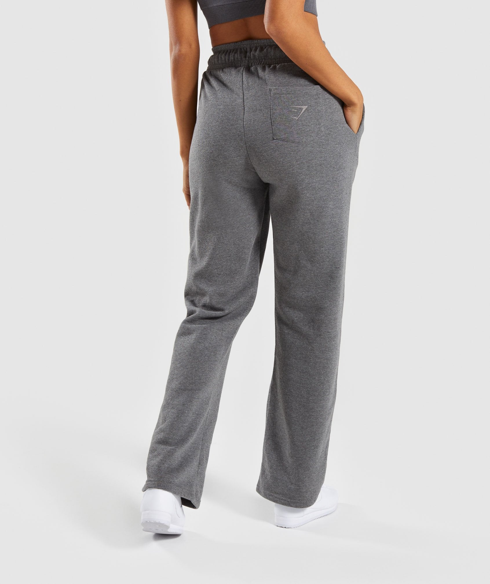Slounge Straight Leg Jogger in Charcoal Marl - view 2