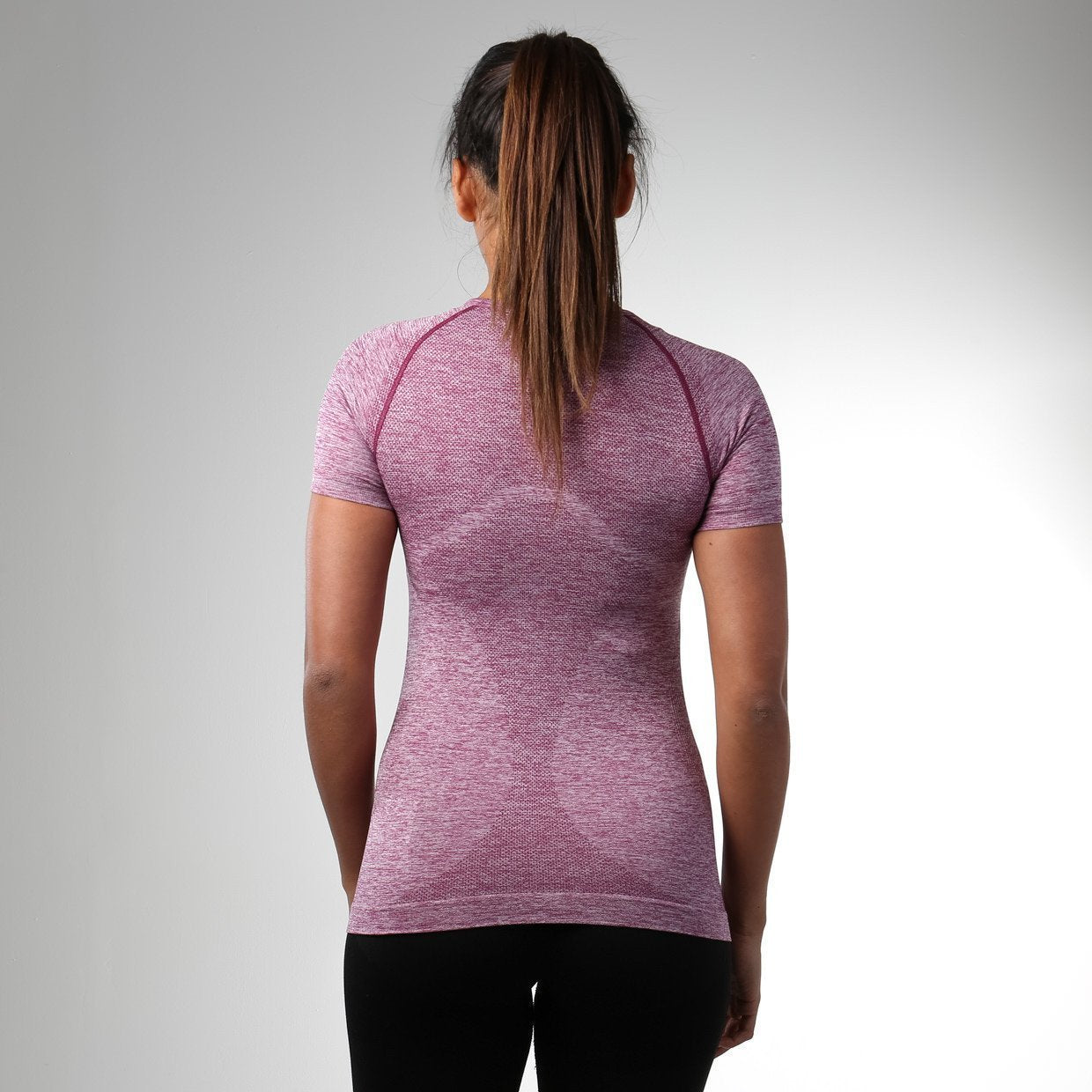 Seamless T-Shirt in Plum Marl - view 4