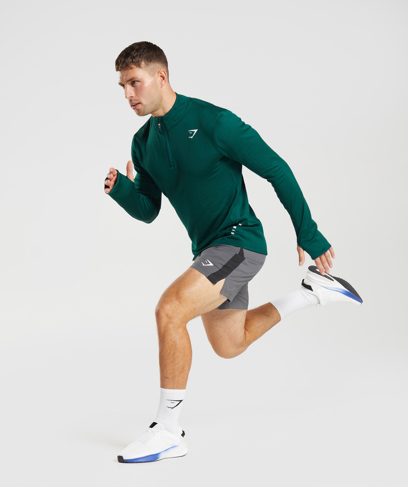 Sport 1/4 Zip in Woodland Green