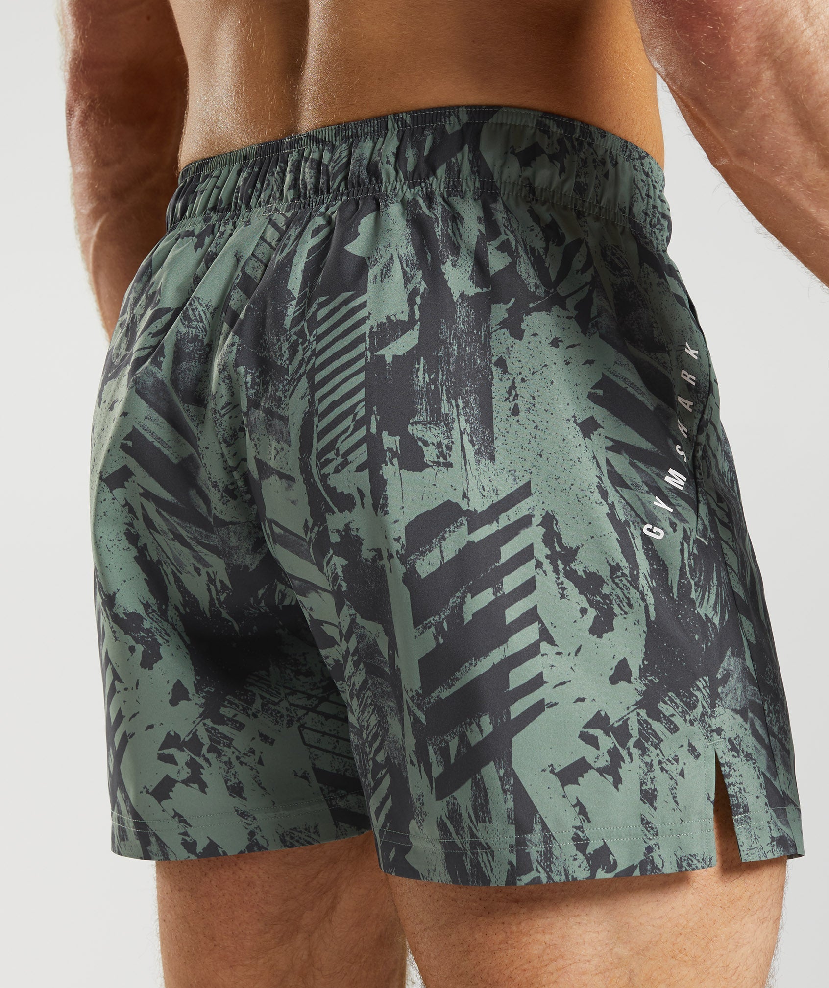 Sport 5" Shorts in Willow Green Print - view 6