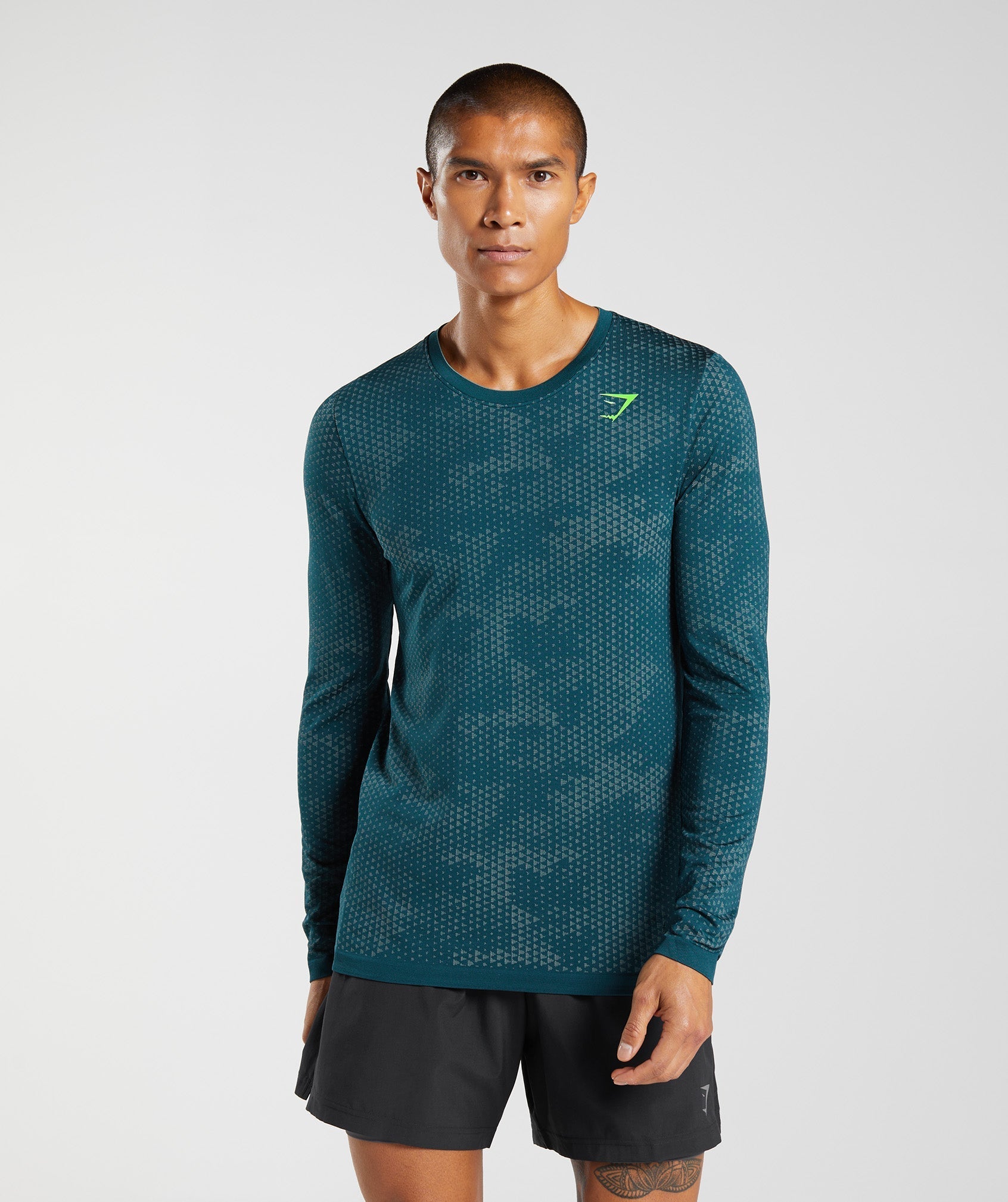 Gymshark Geo Seamless T-Shirt - Flora Green/Willow Green