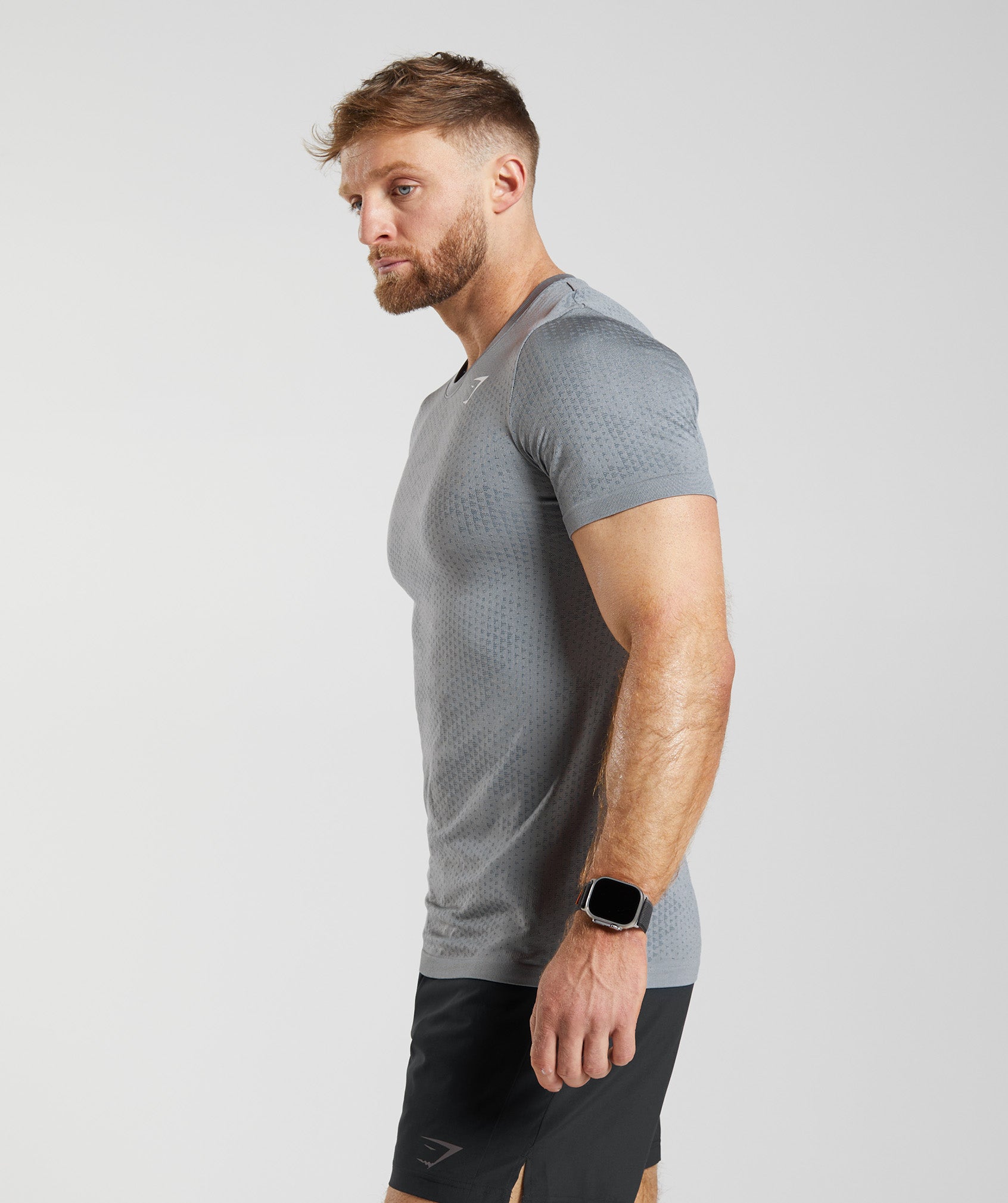 Sport Seamless T-Shirt in Drift Grey/Evening Blue