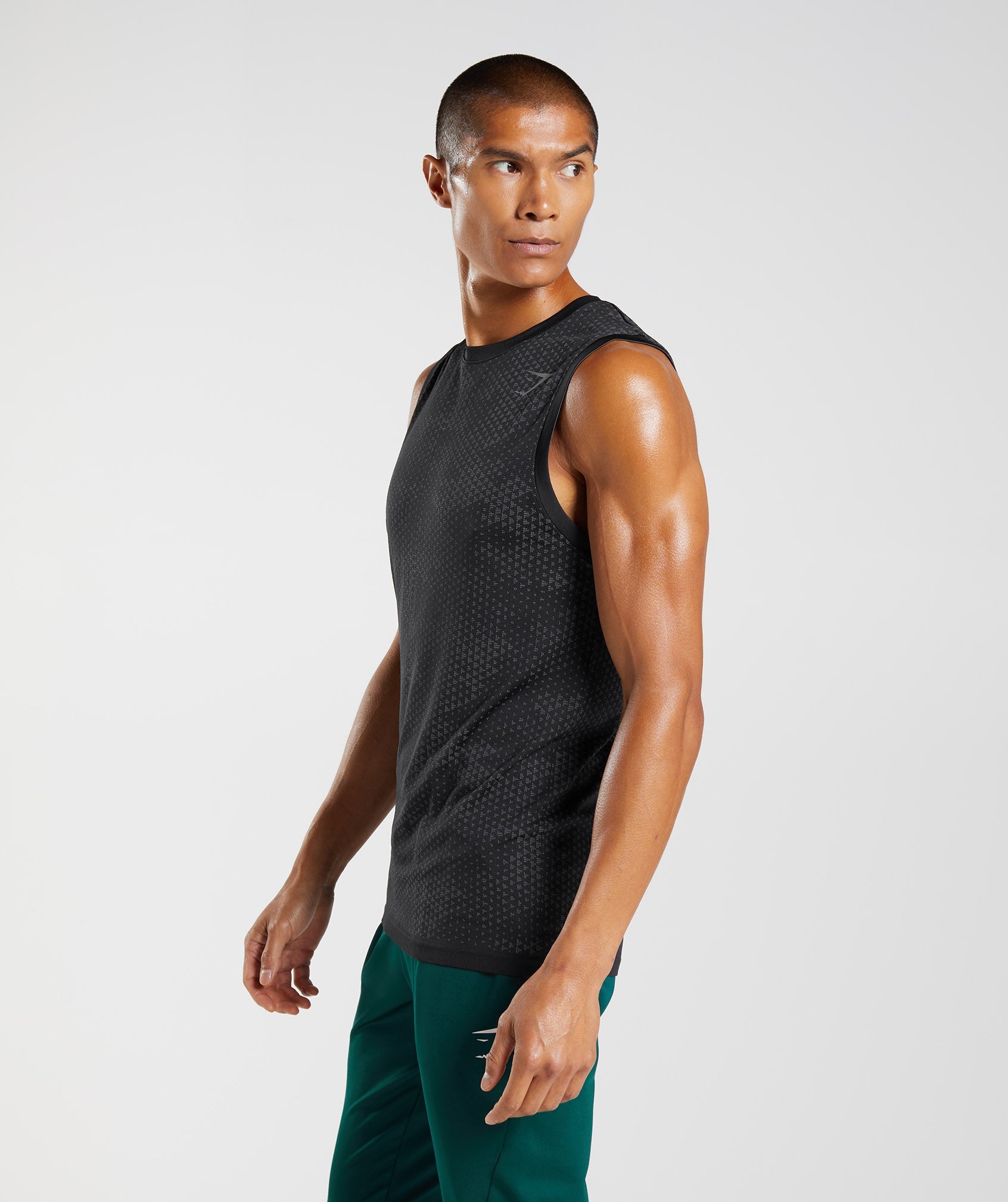 Sport Seamless Tank in Black/Silhouette Grey