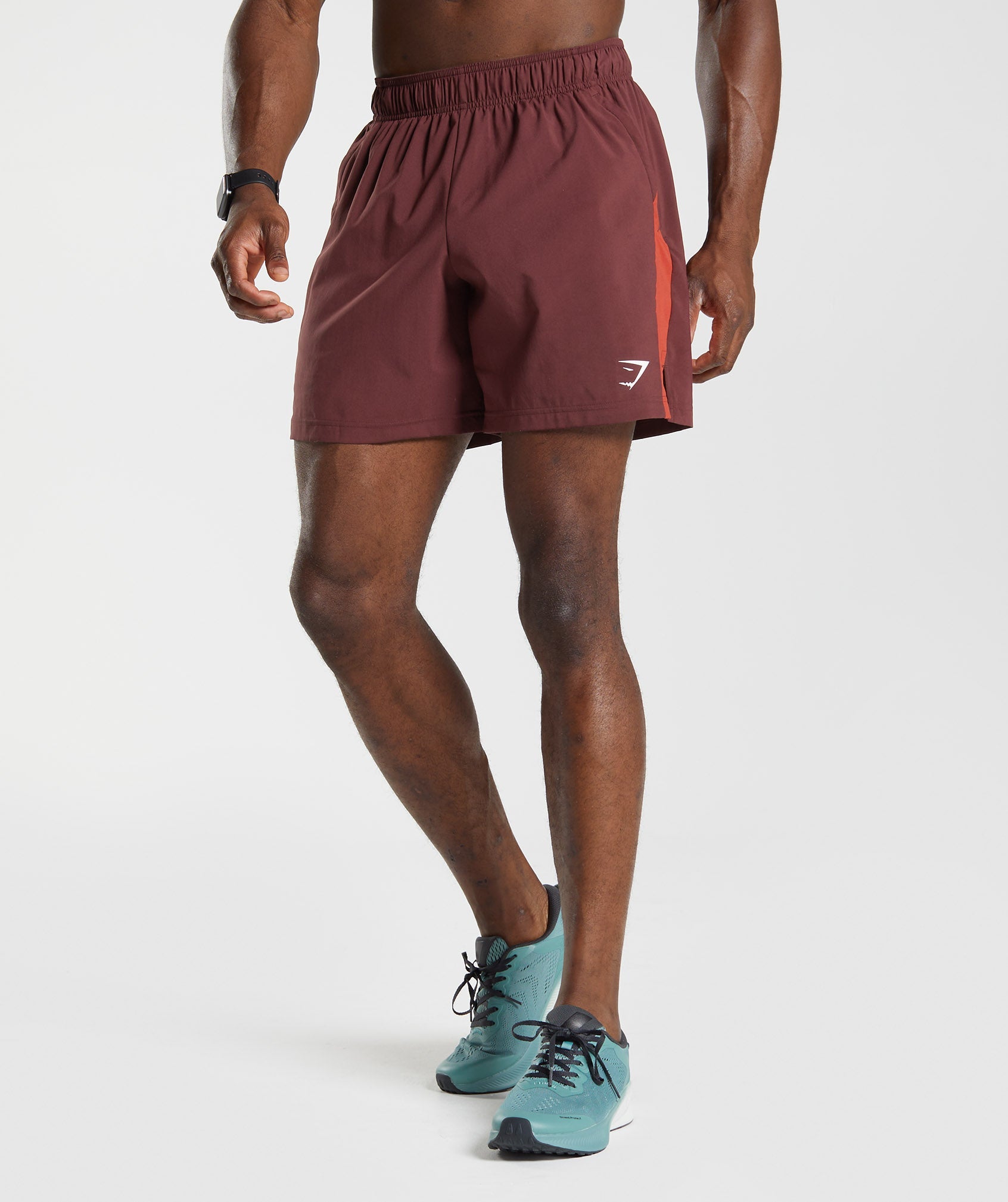 Sport 7" Shorts in Baked Maroon/Salsa Red