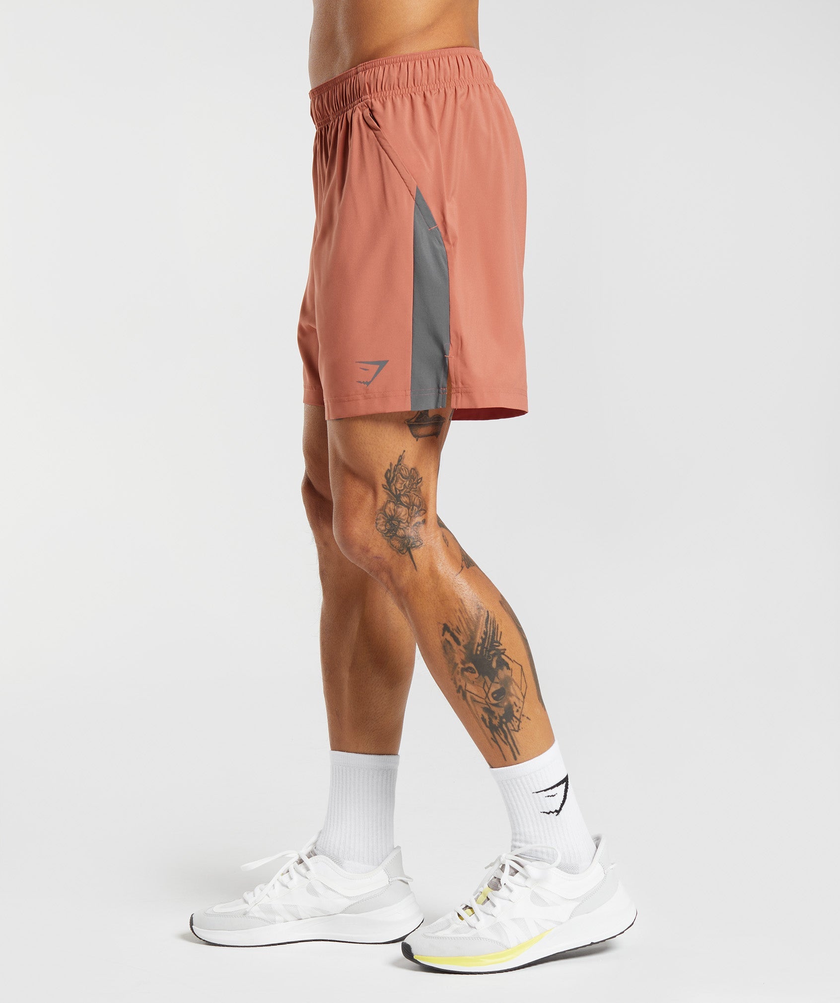 Sport Shorts in Persimmon Red/Silhouette Grey