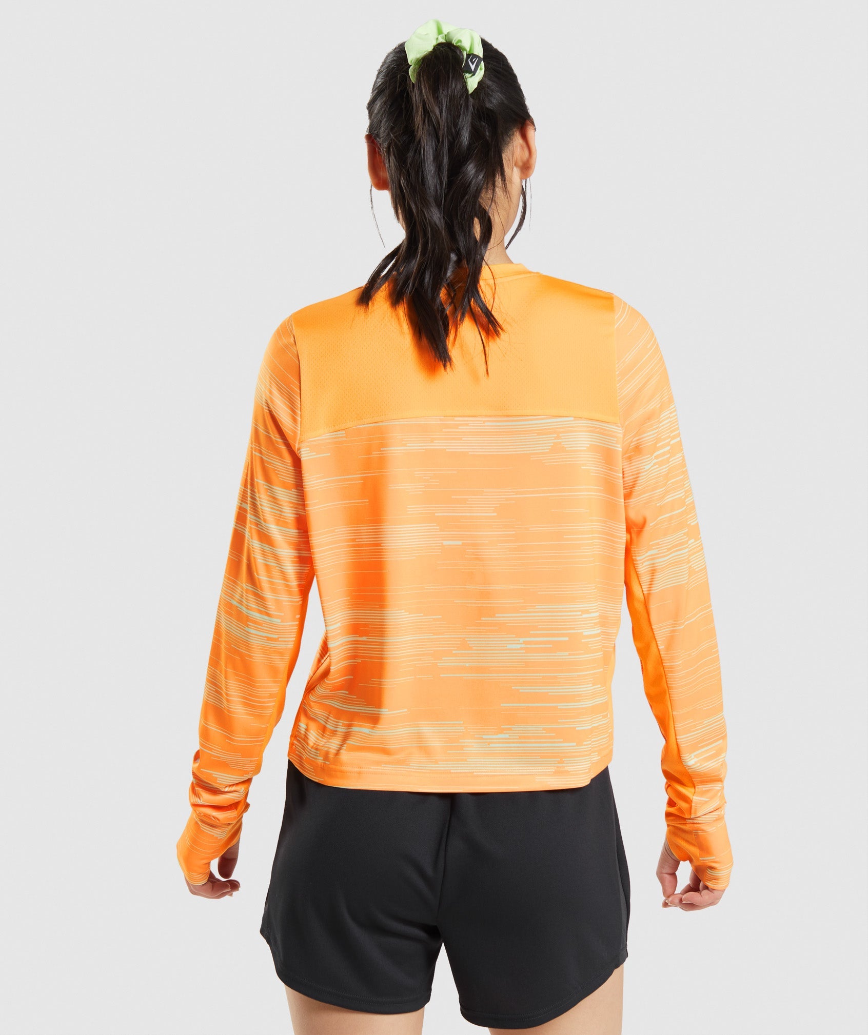 Sport Loose Long Sleeve T-Shirt in Orange Print - view 2