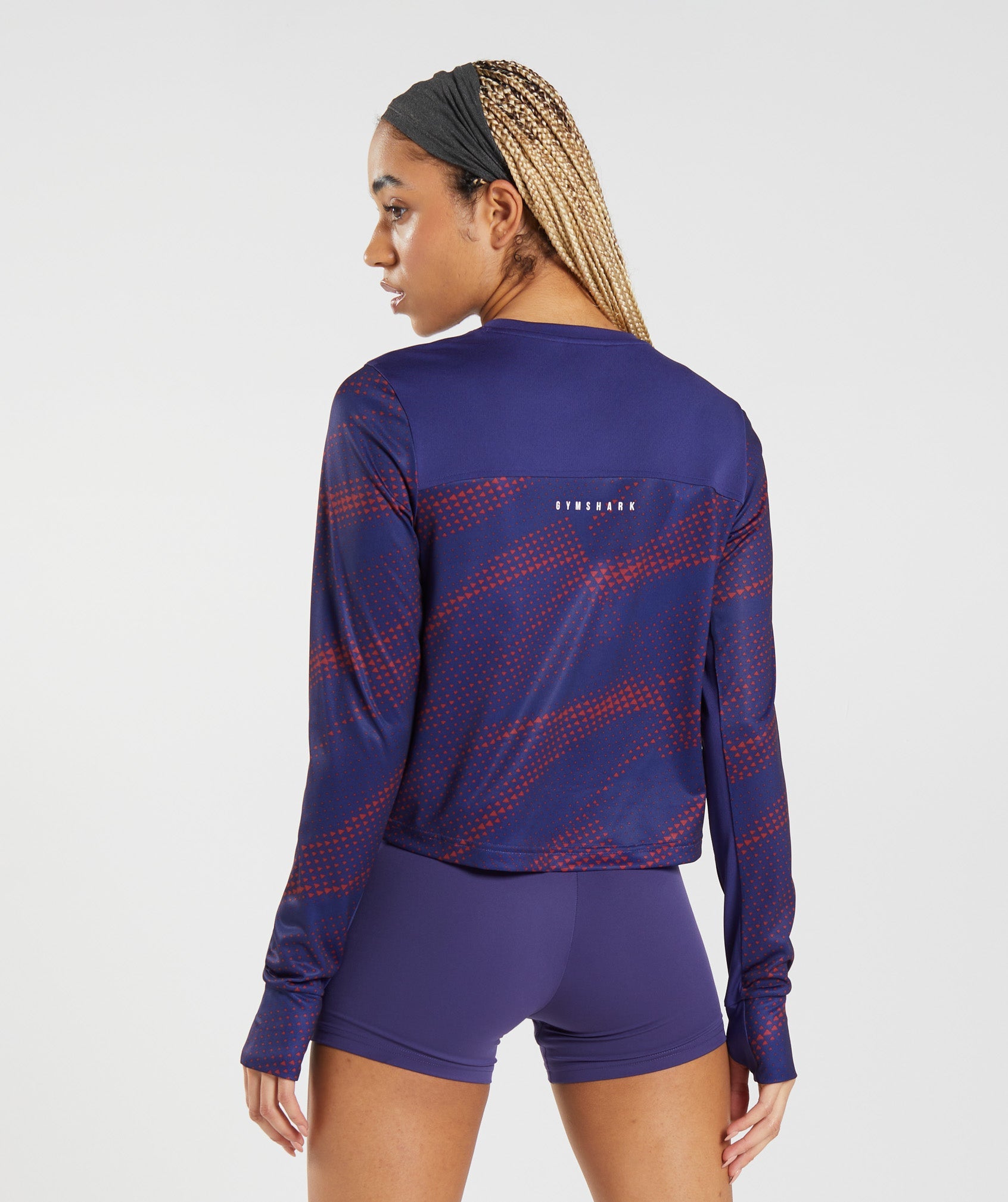 Sport Printed Long Sleeve T-Shirt in Neptune Purple