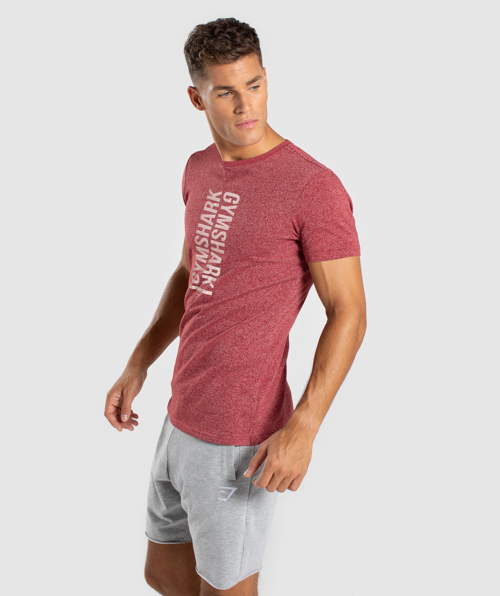 Statement T-Shirt in Red Marl - view 3