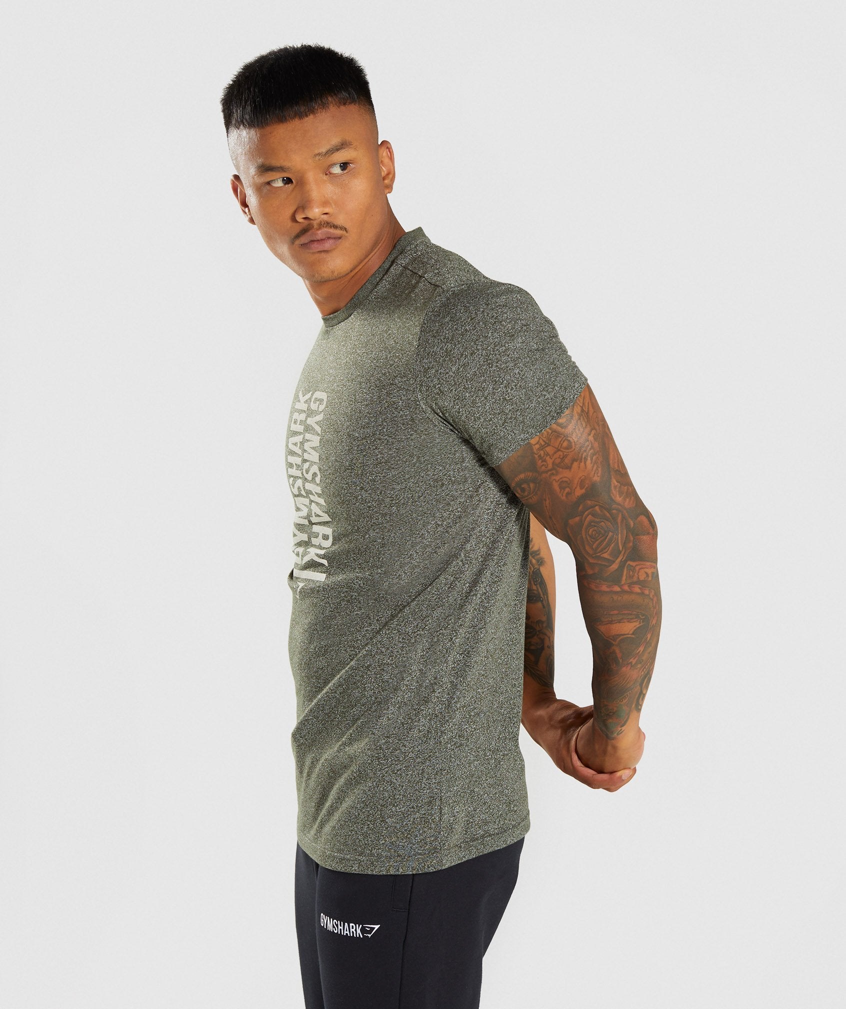 Statement T-Shirt in Woodland Green Marl - view 3