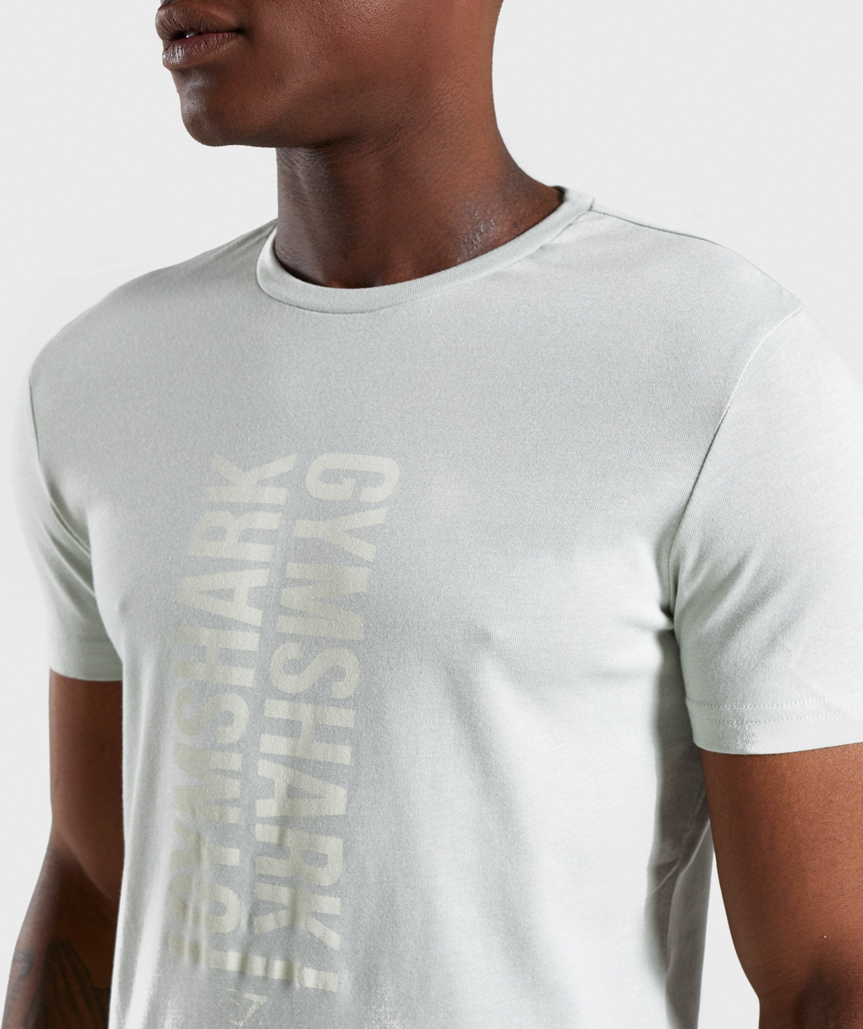 Statement T-Shirt in Pastel Green Marl - view 6