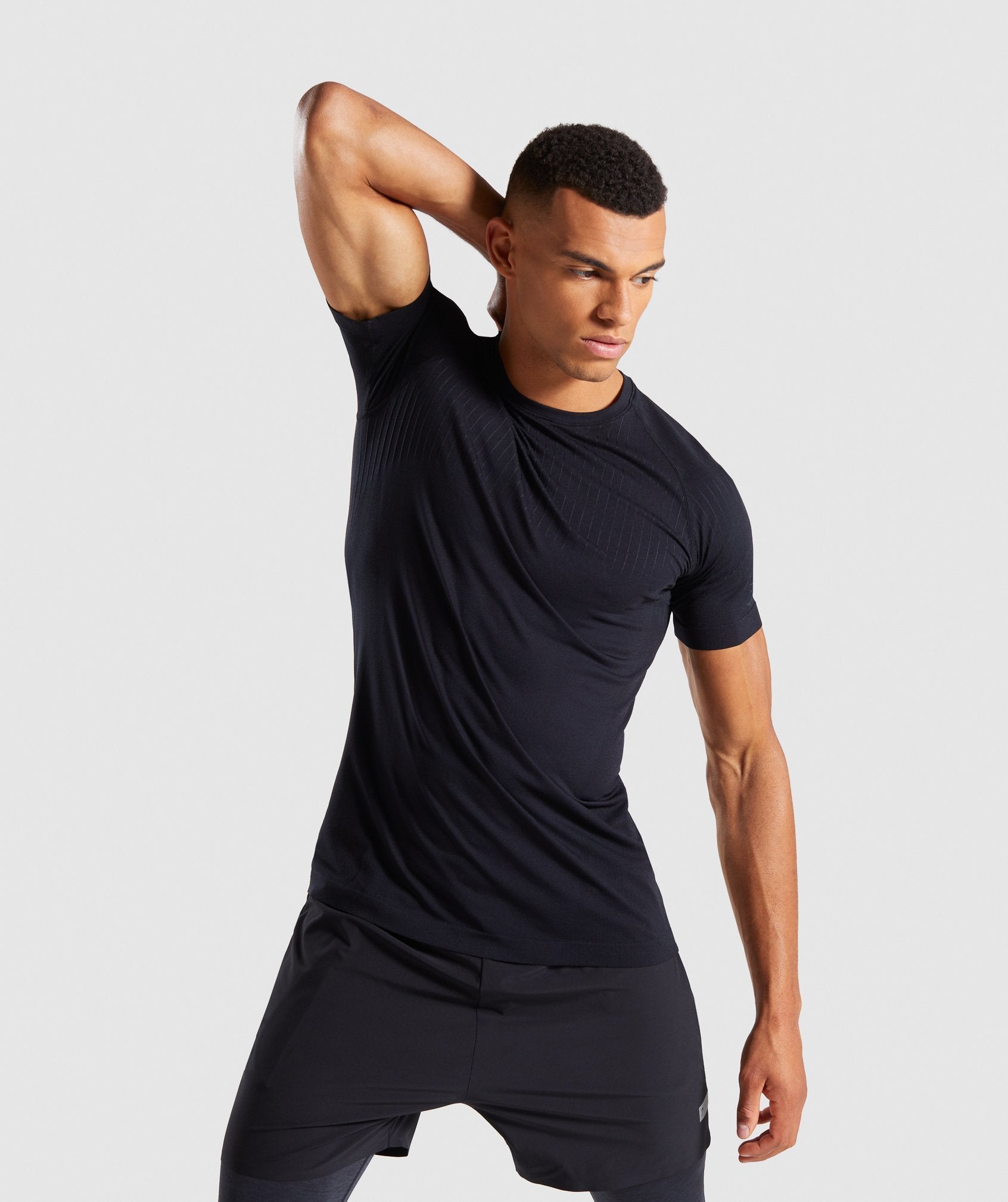 Superior Lightweight Seamless T-Shirt in Black - view 1