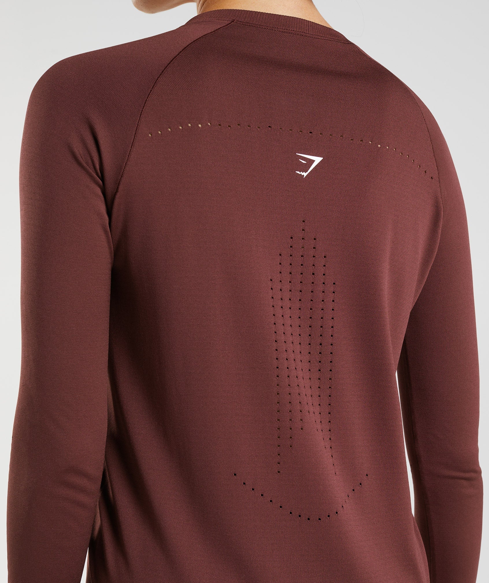 Sweat Seamless Long Sleeve Top in Baked Maroon - view 6