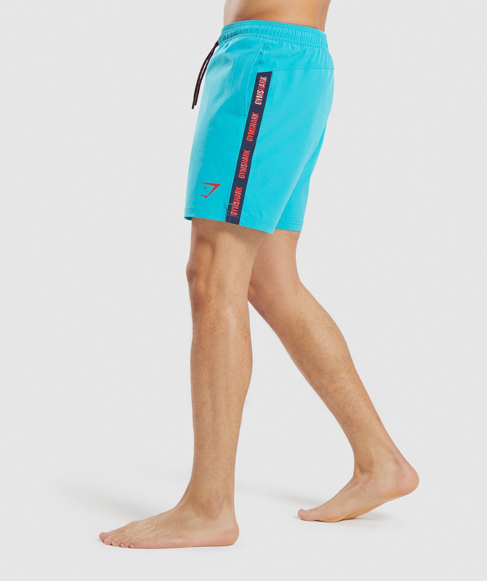 Taped Swim Shorts in Teal
