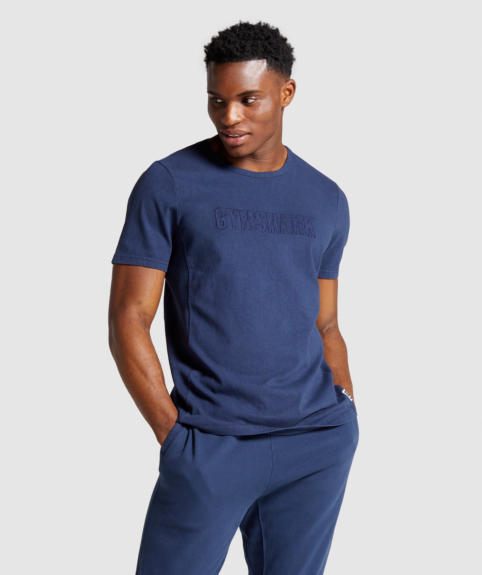 Gymshark Track T-Shirt - Blue Image A