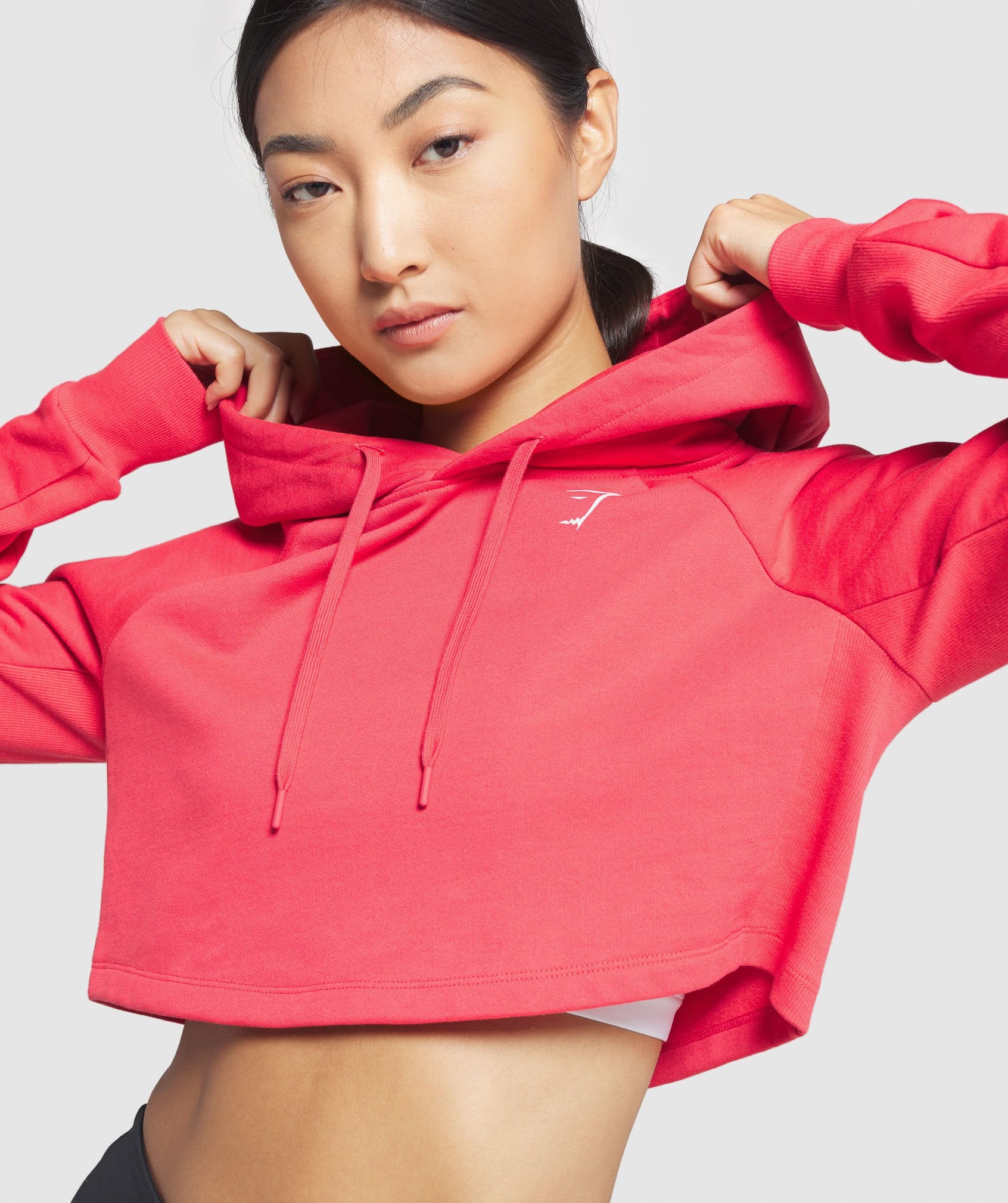 Training Cropped Hoodie in Red