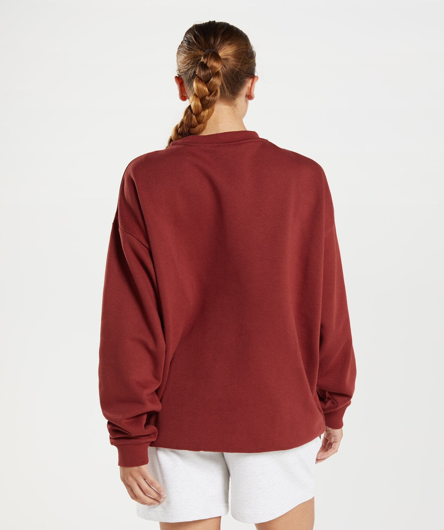 Training Oversized Sweatshirt in Rosewood Red - view 2