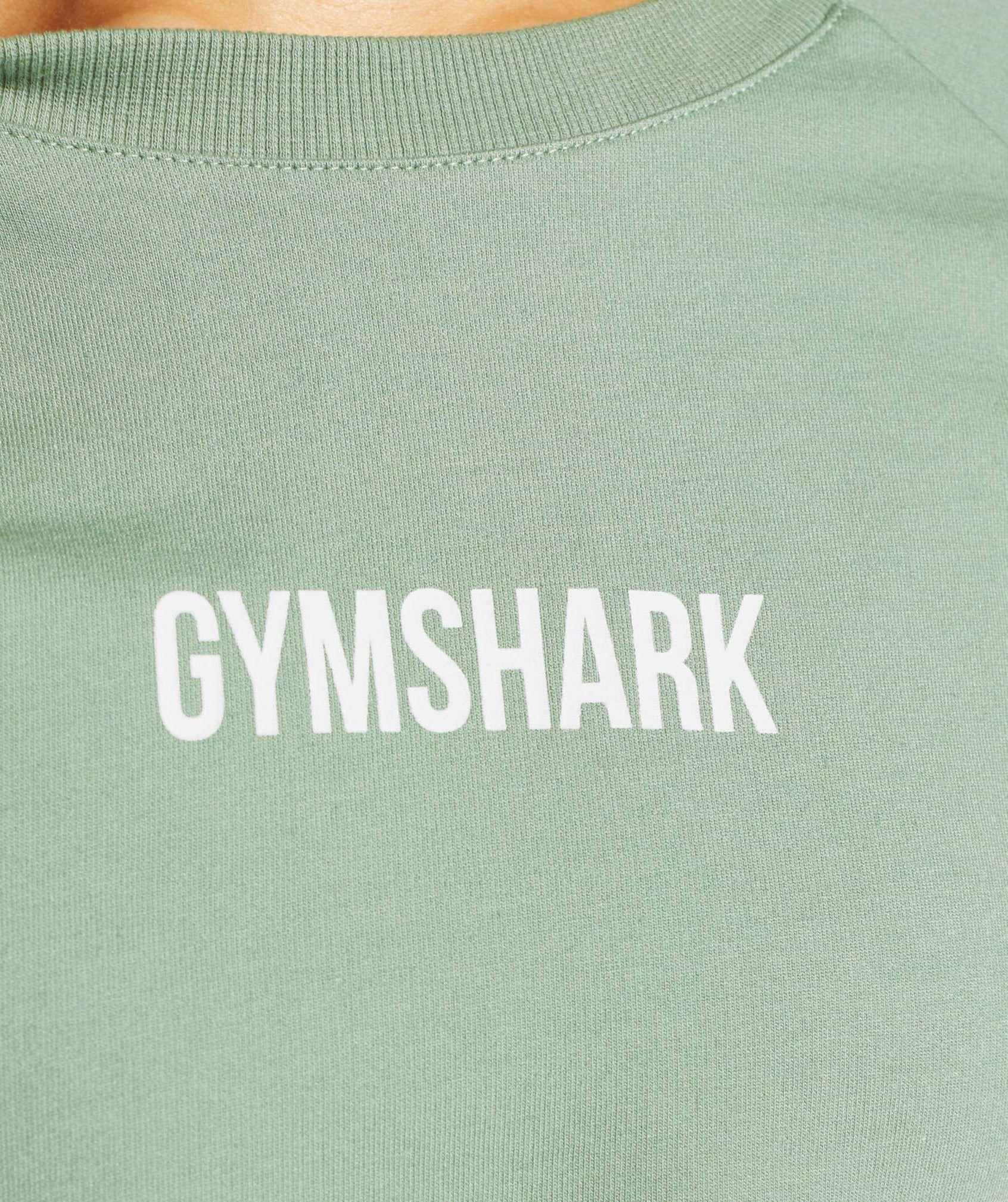Gymshark Training Cropped Sweater - Green Image D2