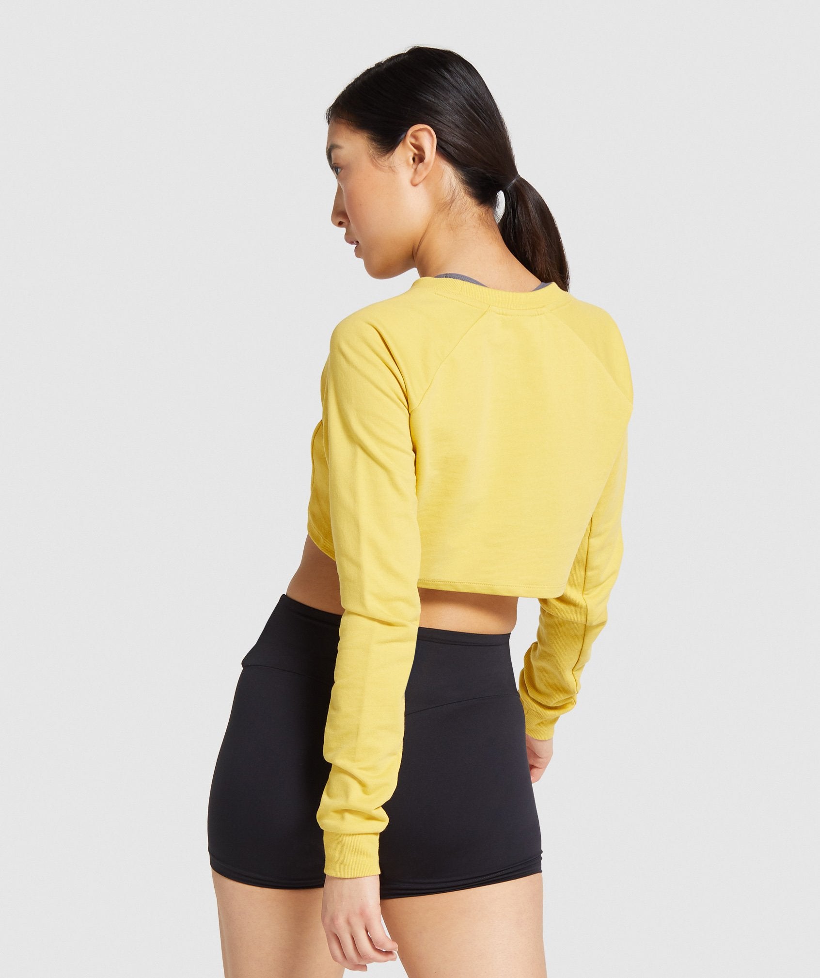 Gymshark Training Cropped Sweater - Yellow Image B