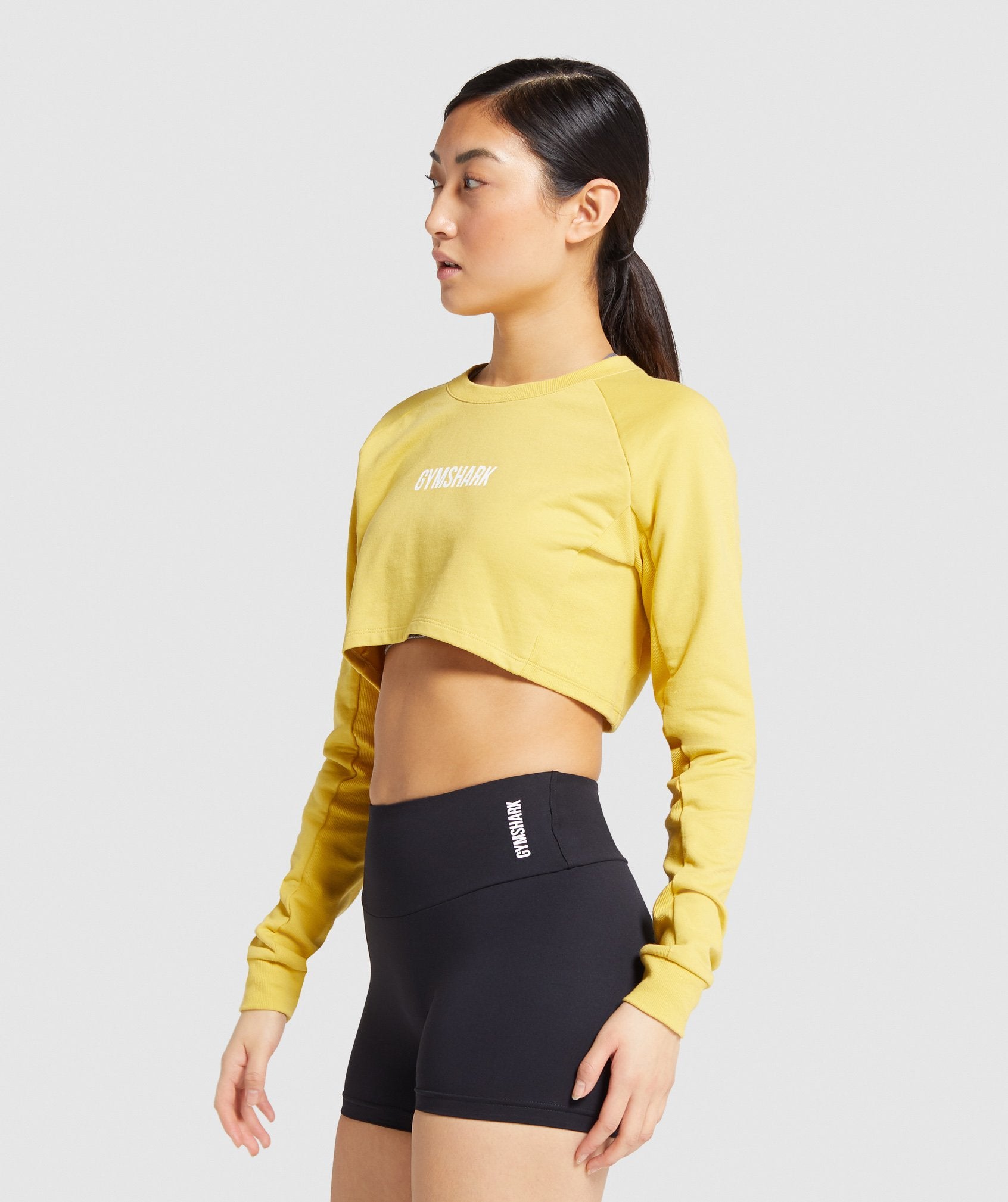 Gymshark Training Cropped Sweater - Yellow Image C