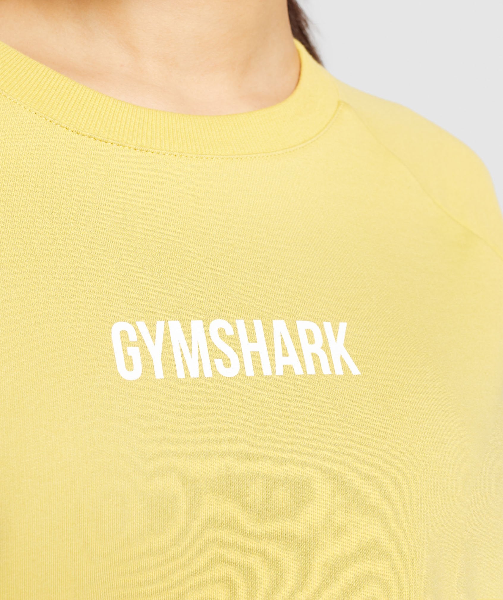 Gymshark Training Cropped Sweater - Yellow Image D2