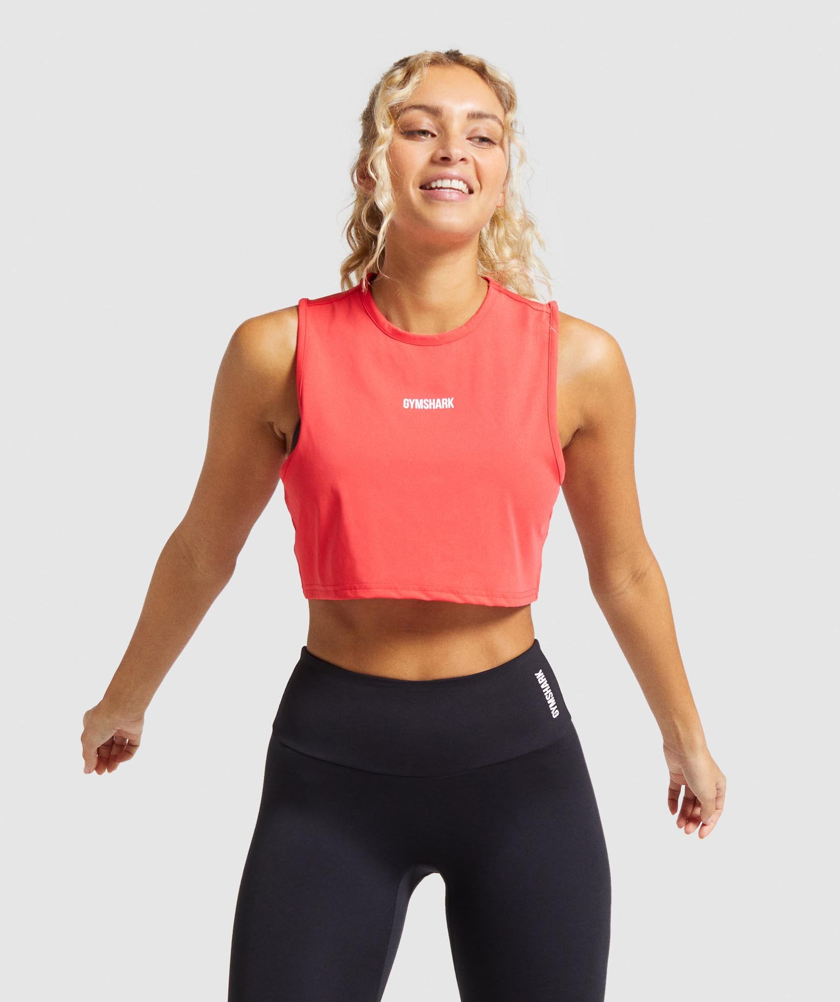 Gymshark Training Cropped Tank - Red Image A