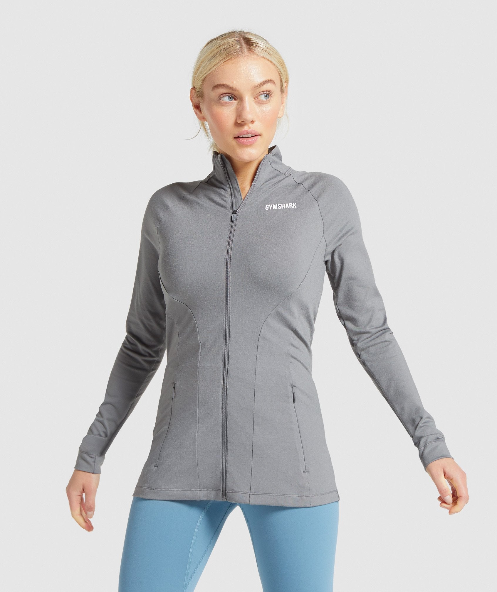 Gymshark Training Zip Up Jacket - Smokey Grey Image A