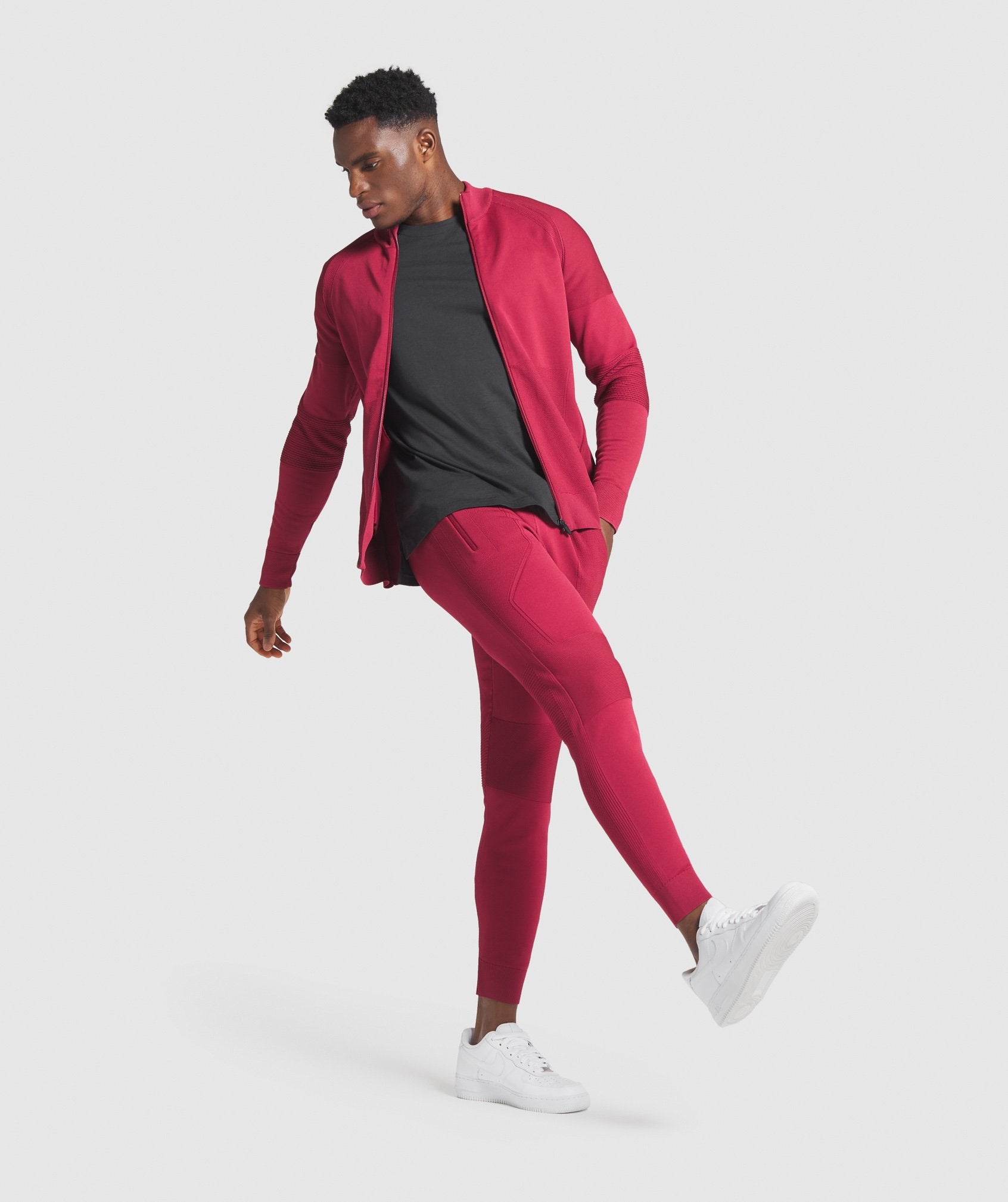 True Knit Joggers in Burgundy - view 5