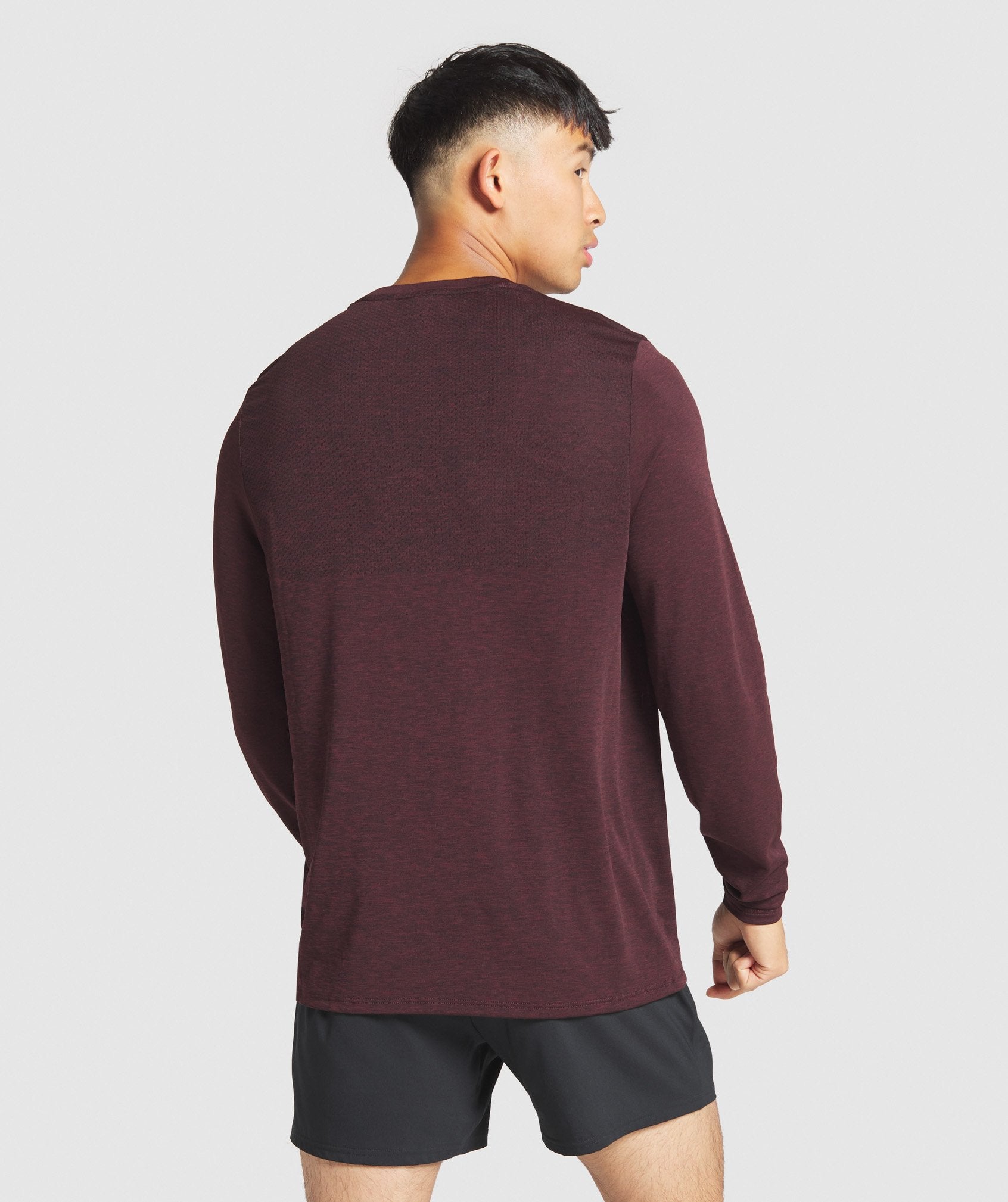Vital Long Sleeve T-Shirt in Burgundy Marl