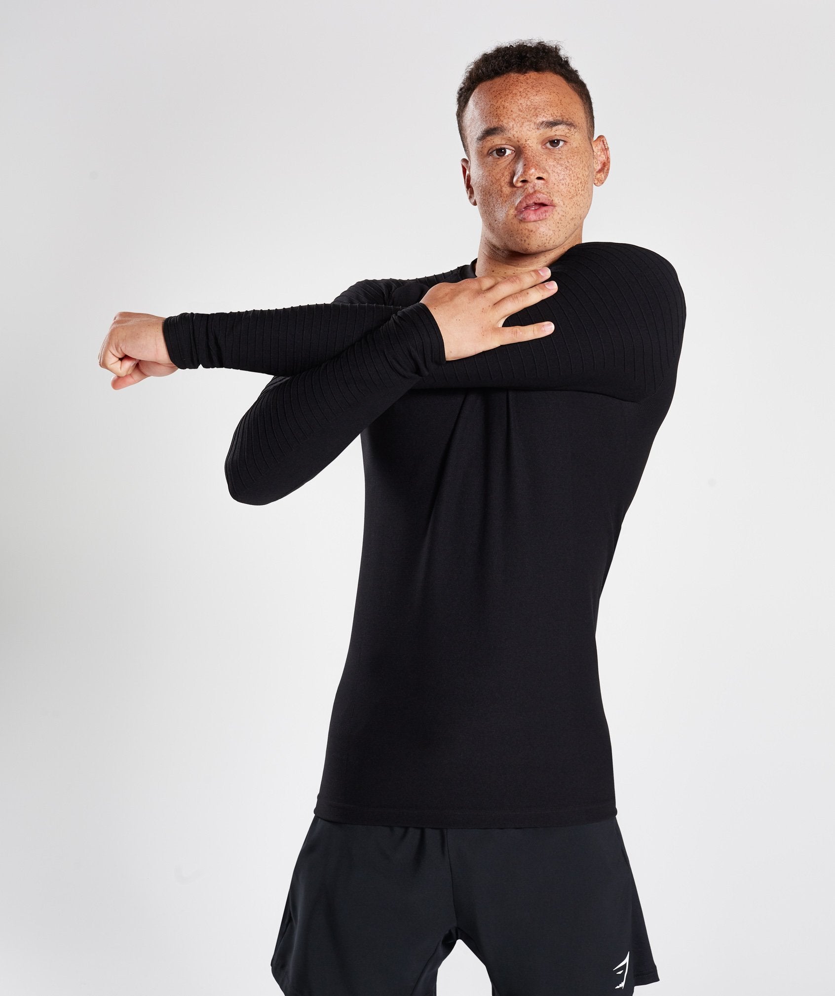 Tech Long Sleeve Top in Black - view 1