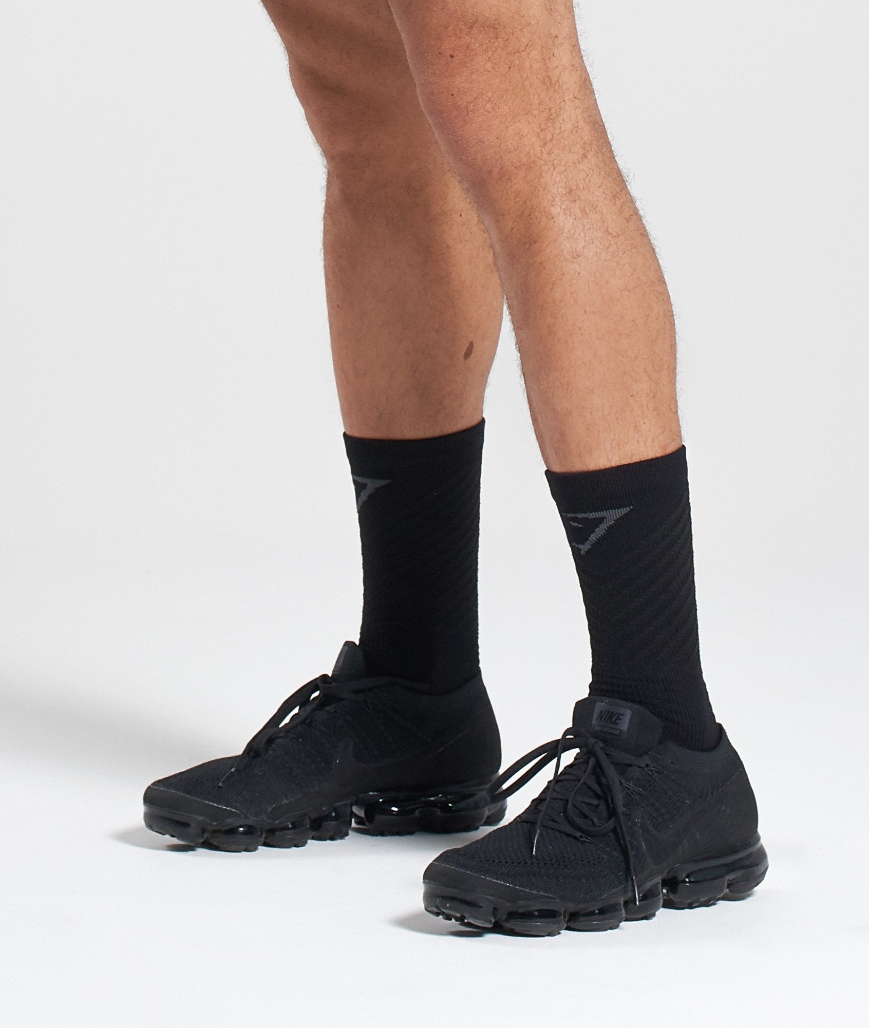 Thick Tech Crew Socks in Black - view 3