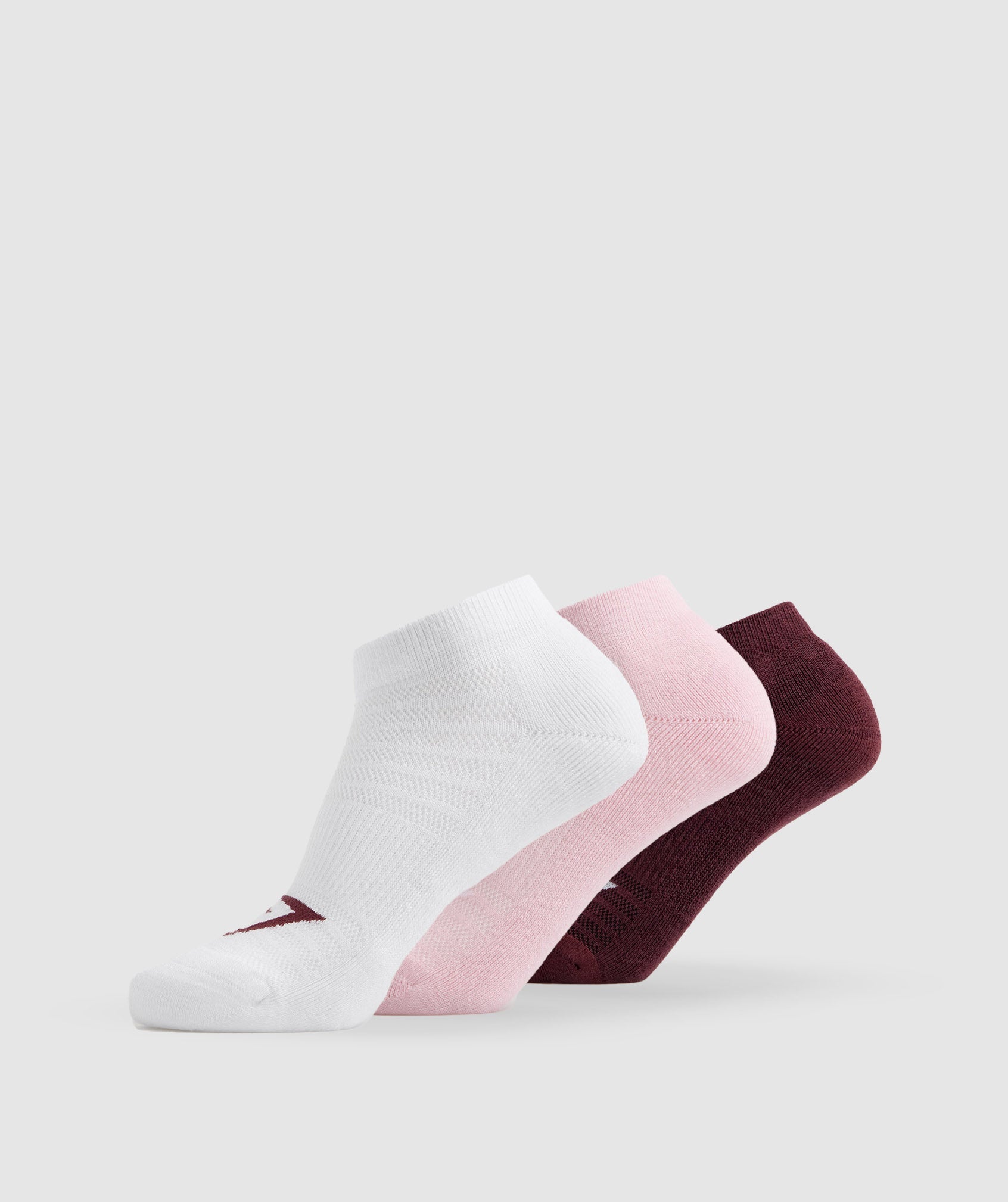 Trainer Socks 3pk in Baked Maroon/Sweet Pink/White - view 1