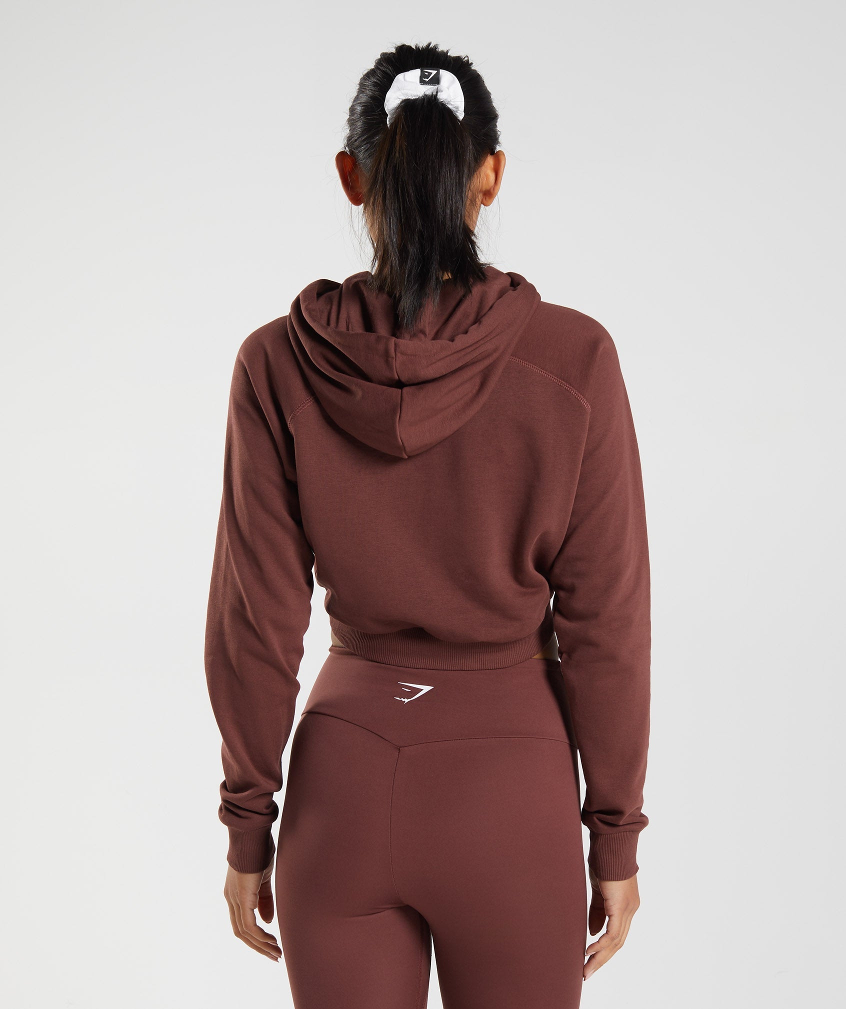 Training Cropped Hoodie in Cherry Brown