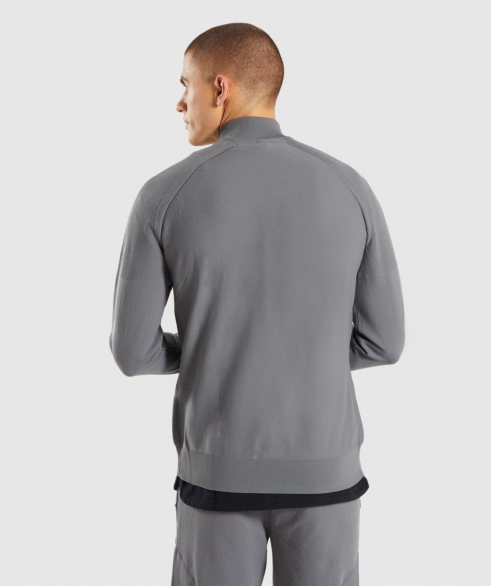 True Knit Zip Up in Smokey Grey - view 2