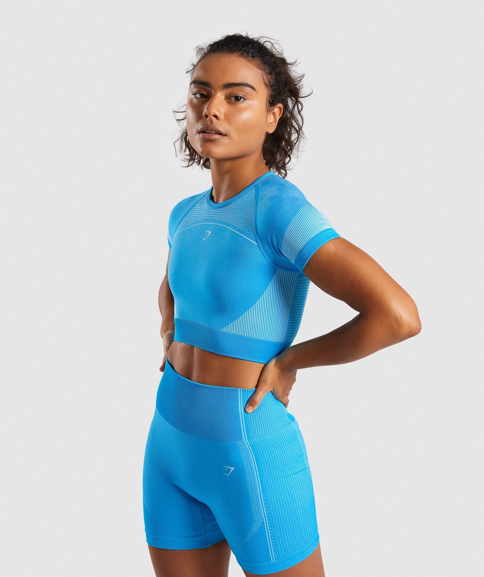 Ultra Seamless Crop Top in Blue - view 3