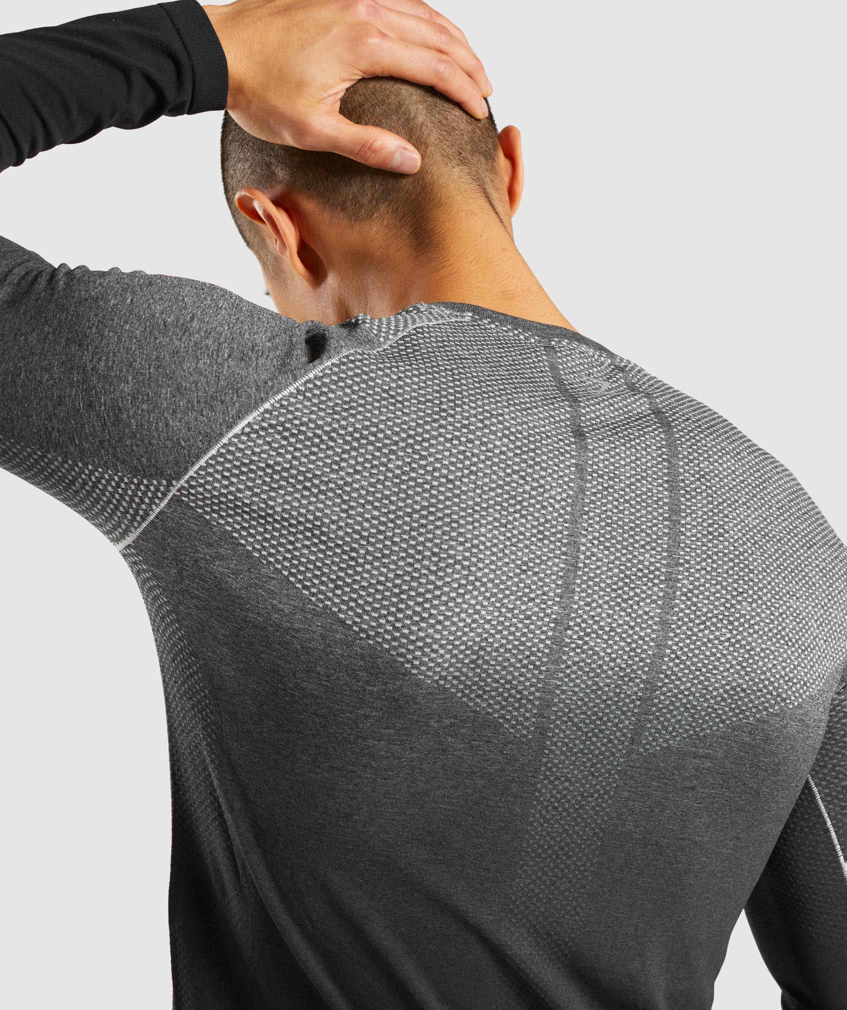 Vital Ombre Seamless Long Sleeve T-Shirt in Black/Grey