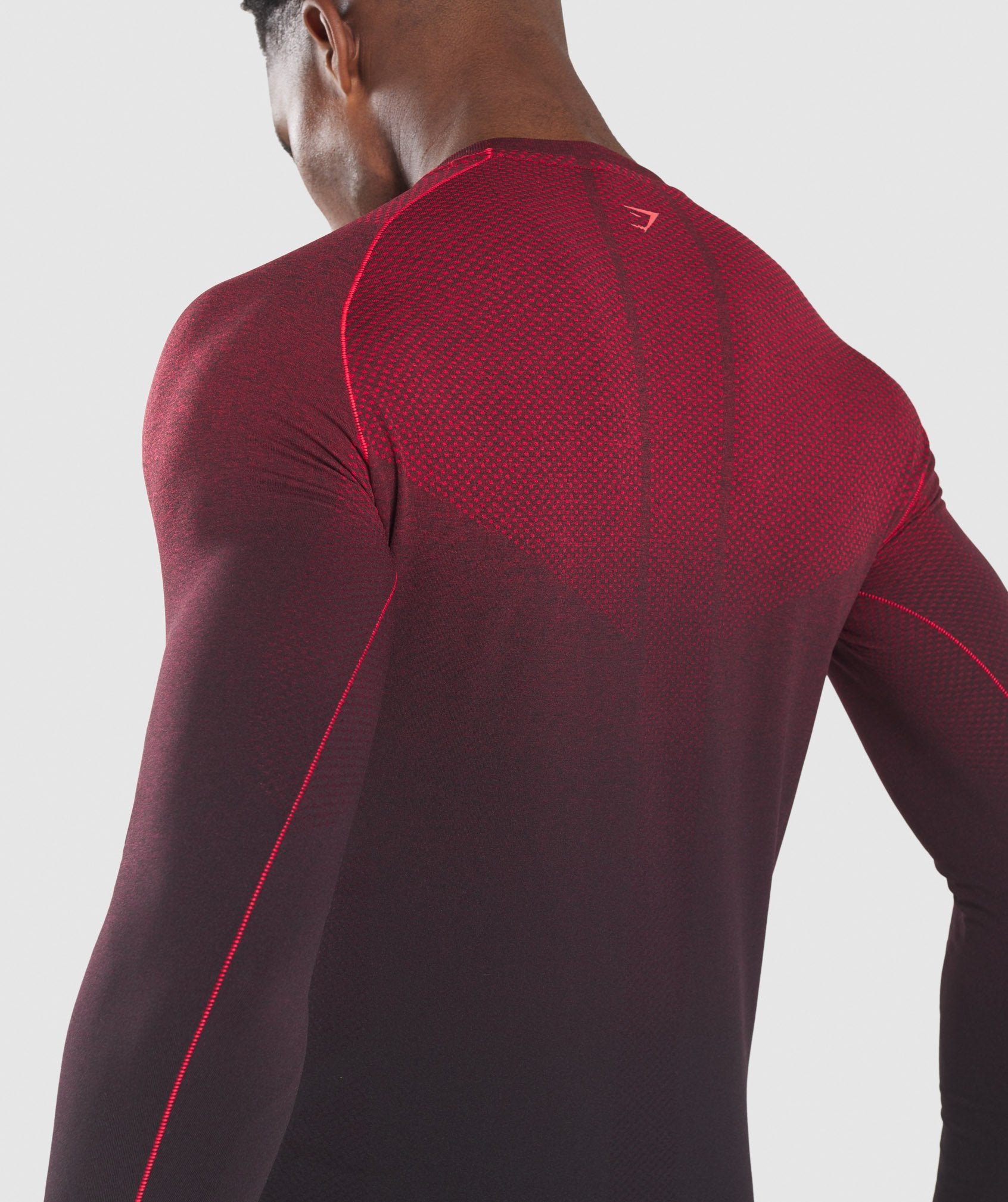 Vital Ombre Seamless Long Sleeve T-Shirt in Black/Red
