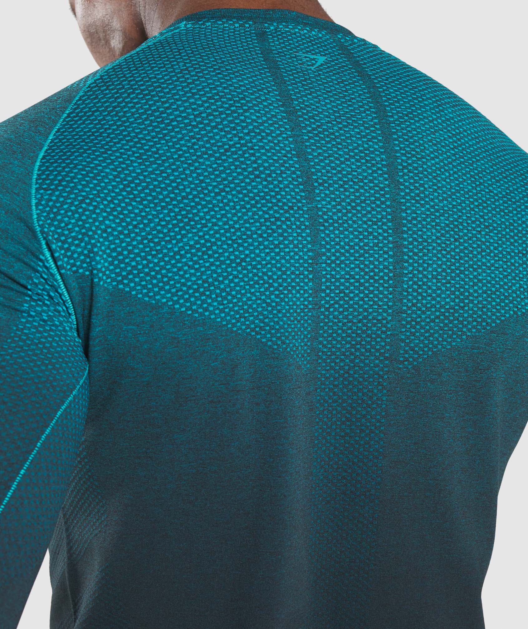 Vital Ombre Seamless Long Sleeve T-Shirt in Black/Teal