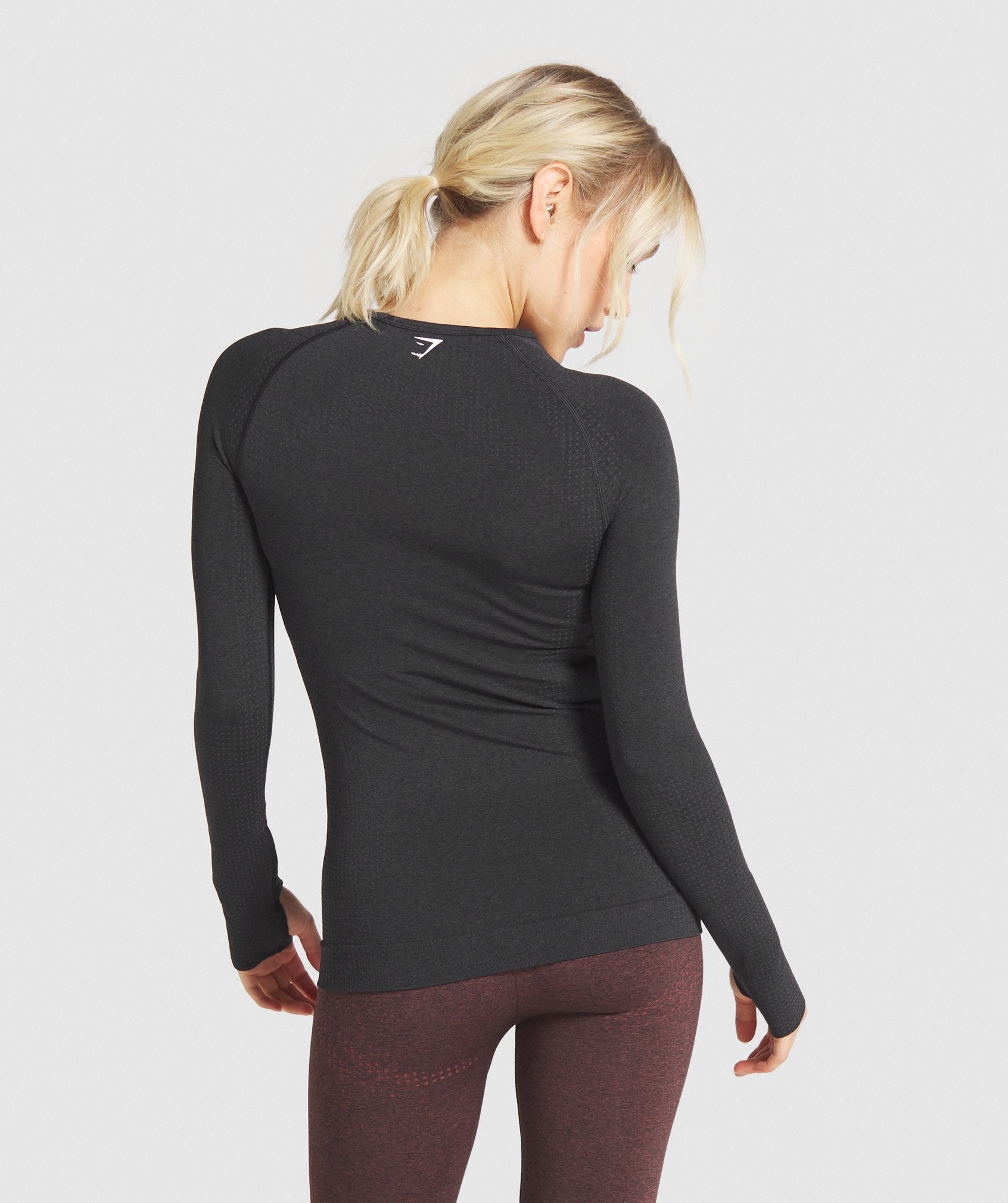 Vital Seamless Long Sleeve T-Shirt in Black Marl