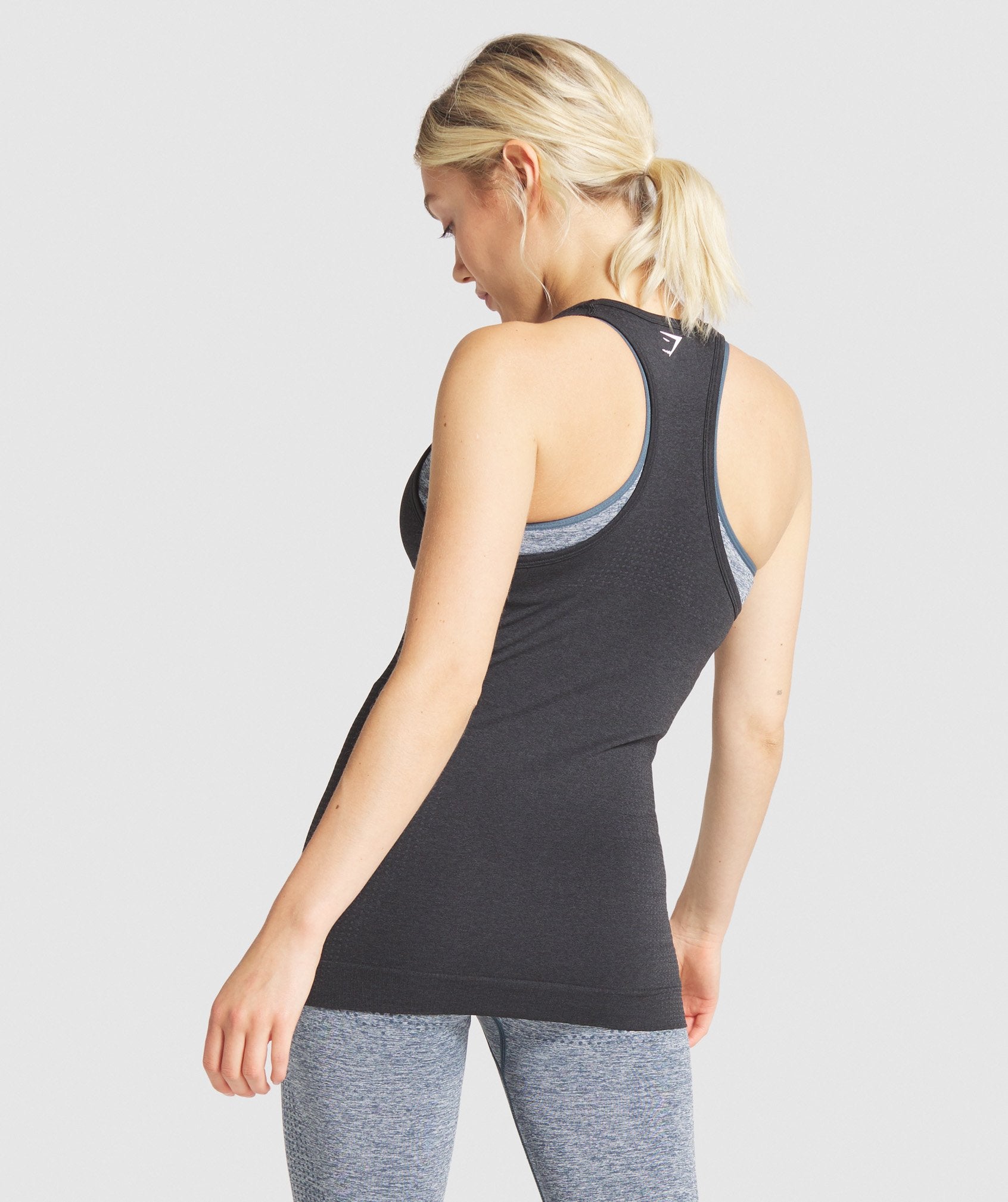 Vital Seamless Vest in Black Marl - view 3