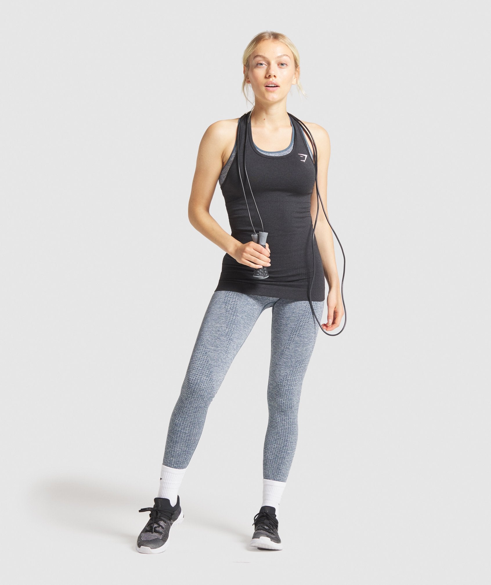 Vital Seamless Vest in Black Marl - view 5