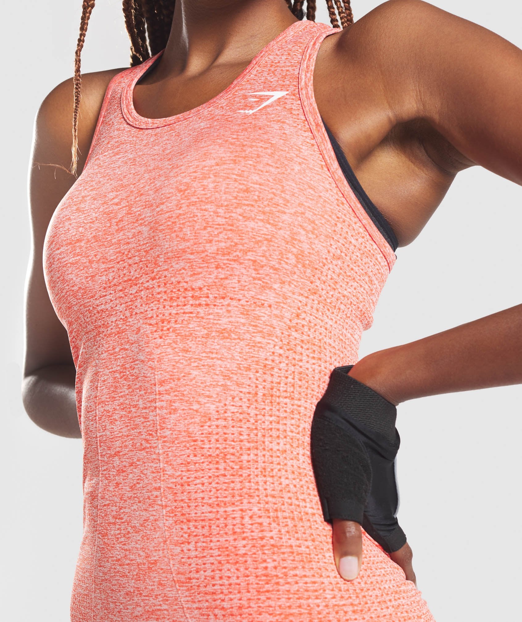 Vital Seamless Vest in Orange Marl - view 5