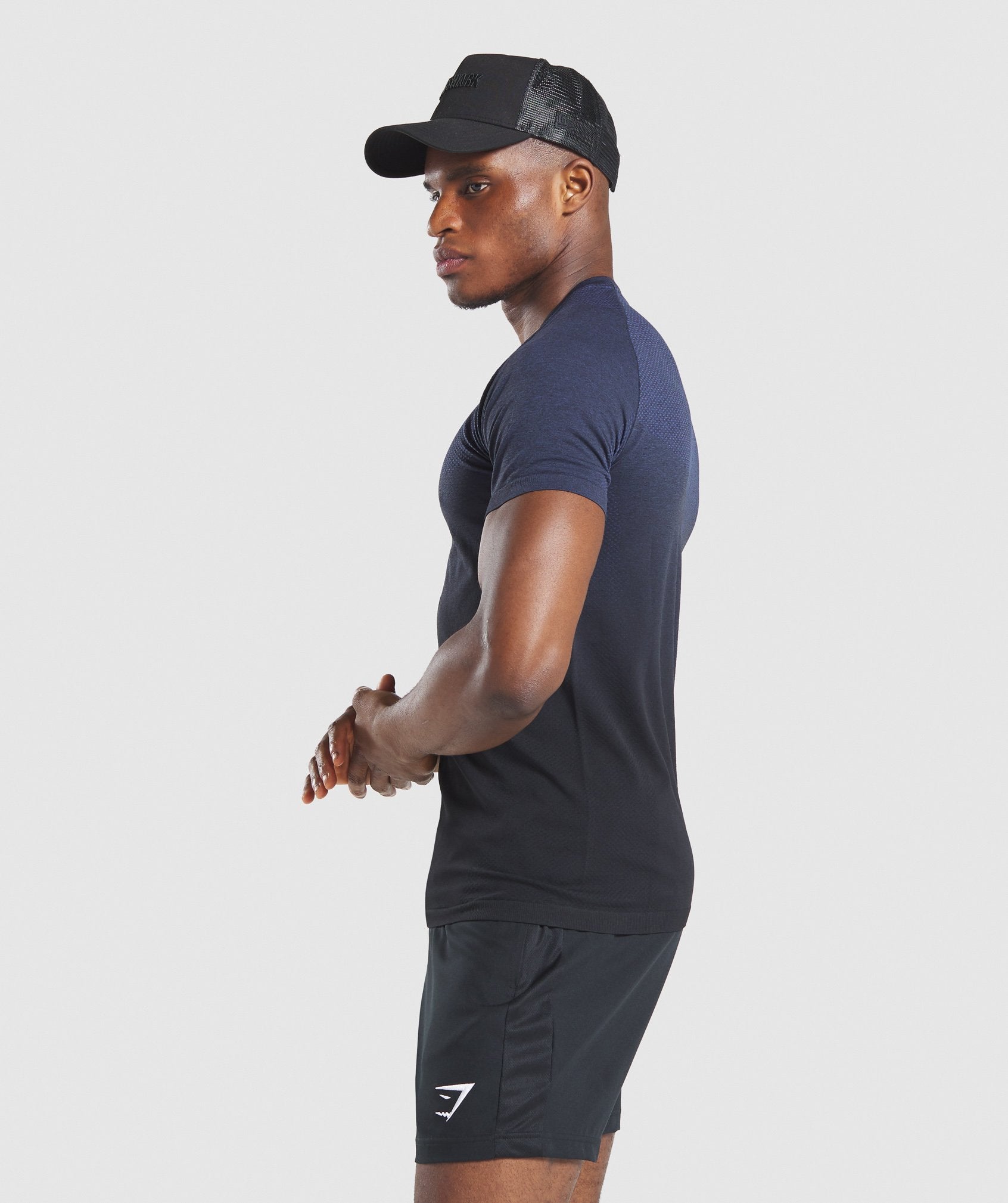 Vital Ombre Seamless T-Shirt in Black/Dark Blue - view 4